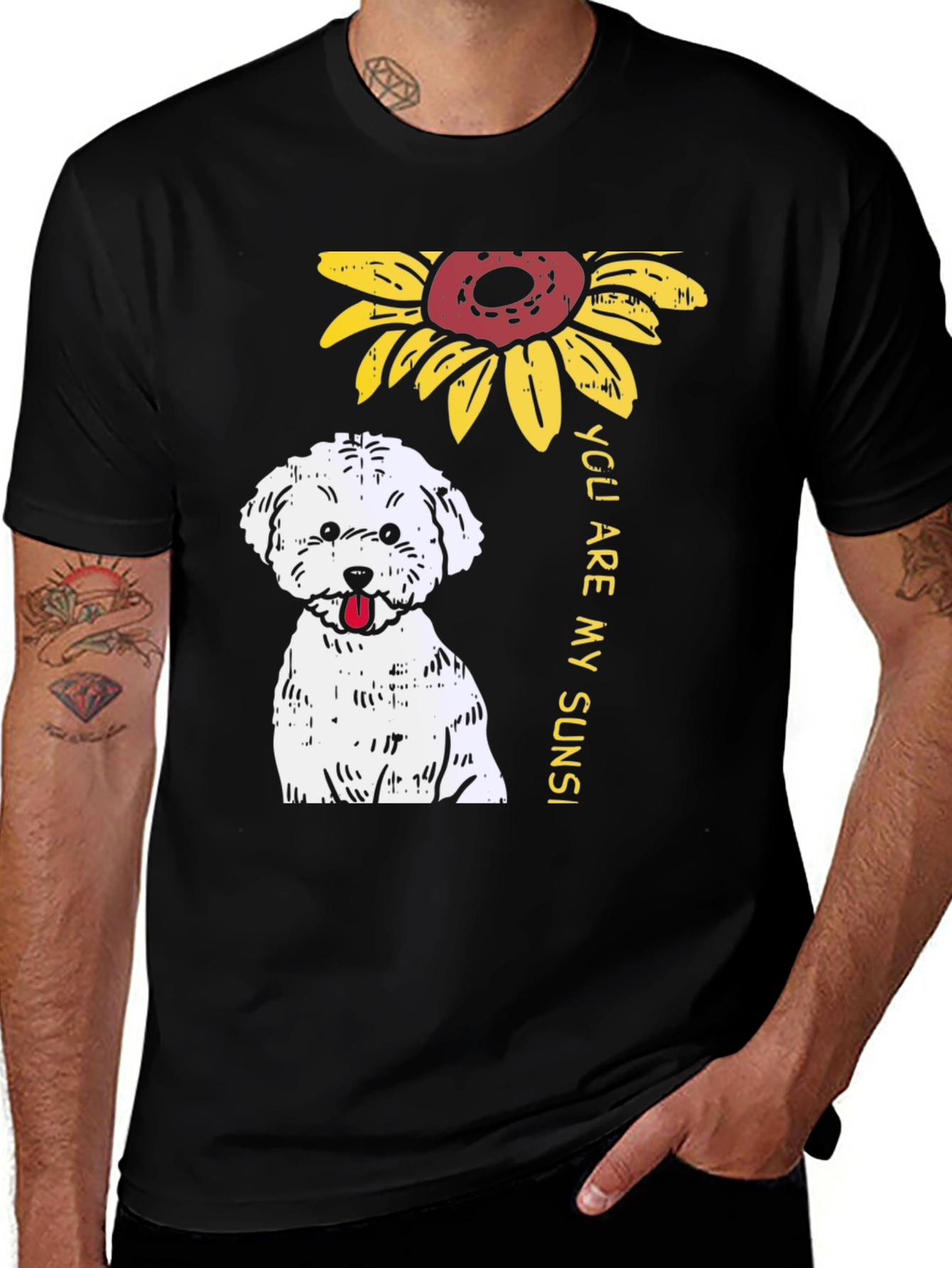 Sunflower Dog T-Shirt - You Are My Sunshine!