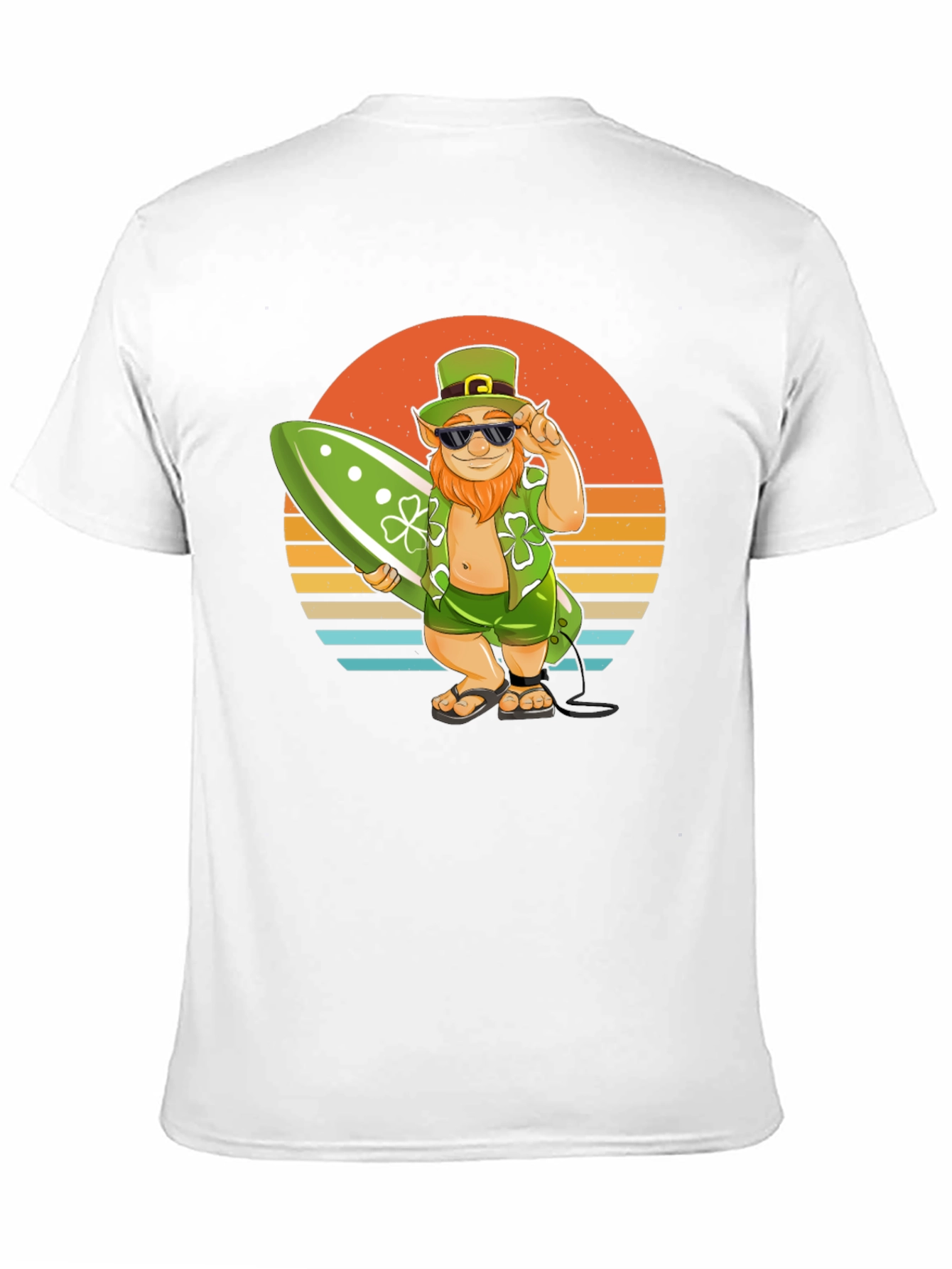 Leprechaun Surfer T-Shirt - Sunset Beach Vibes