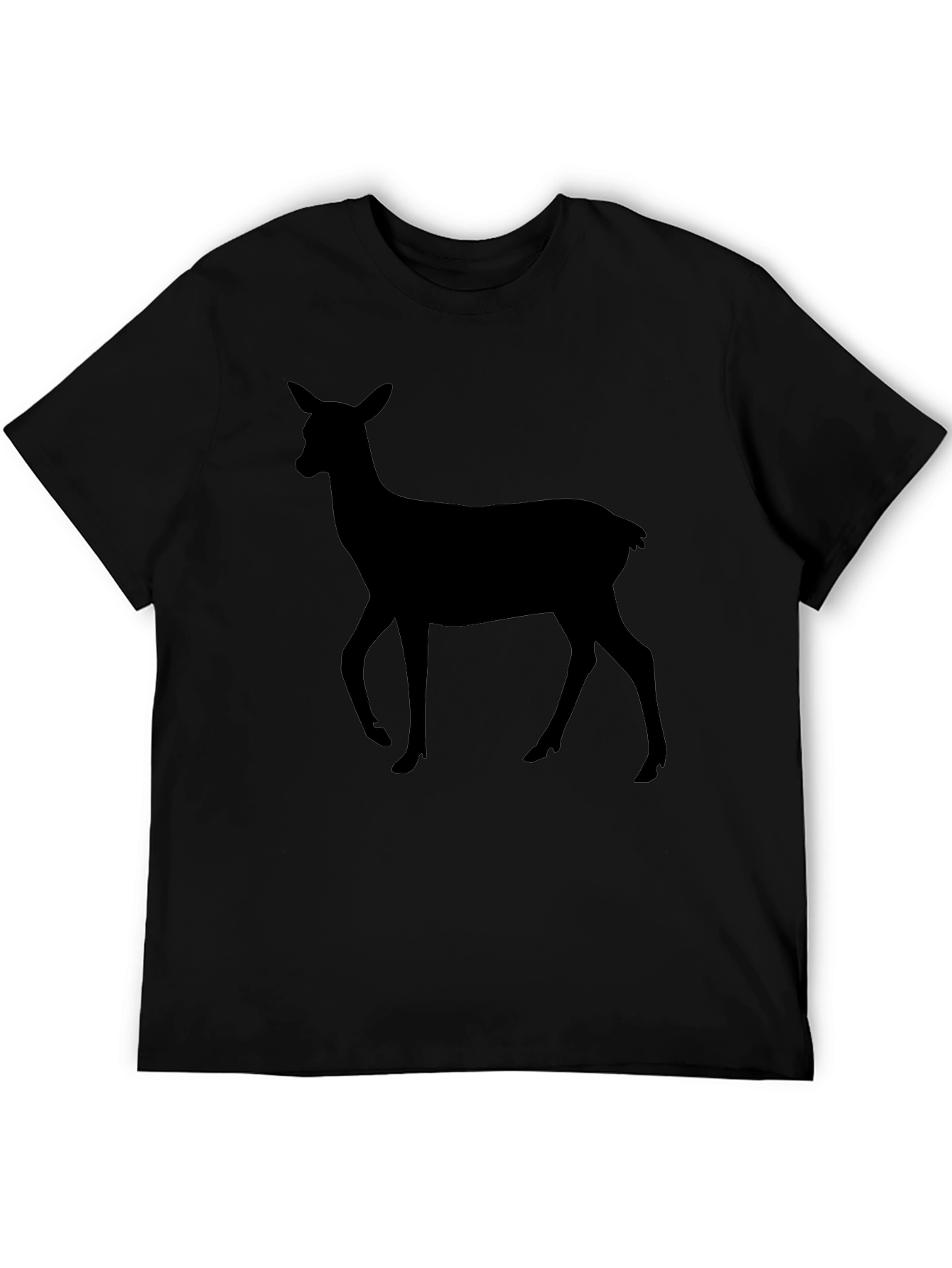 Deer Silhouette Black T-Shirt - Unisex Casual Tee
