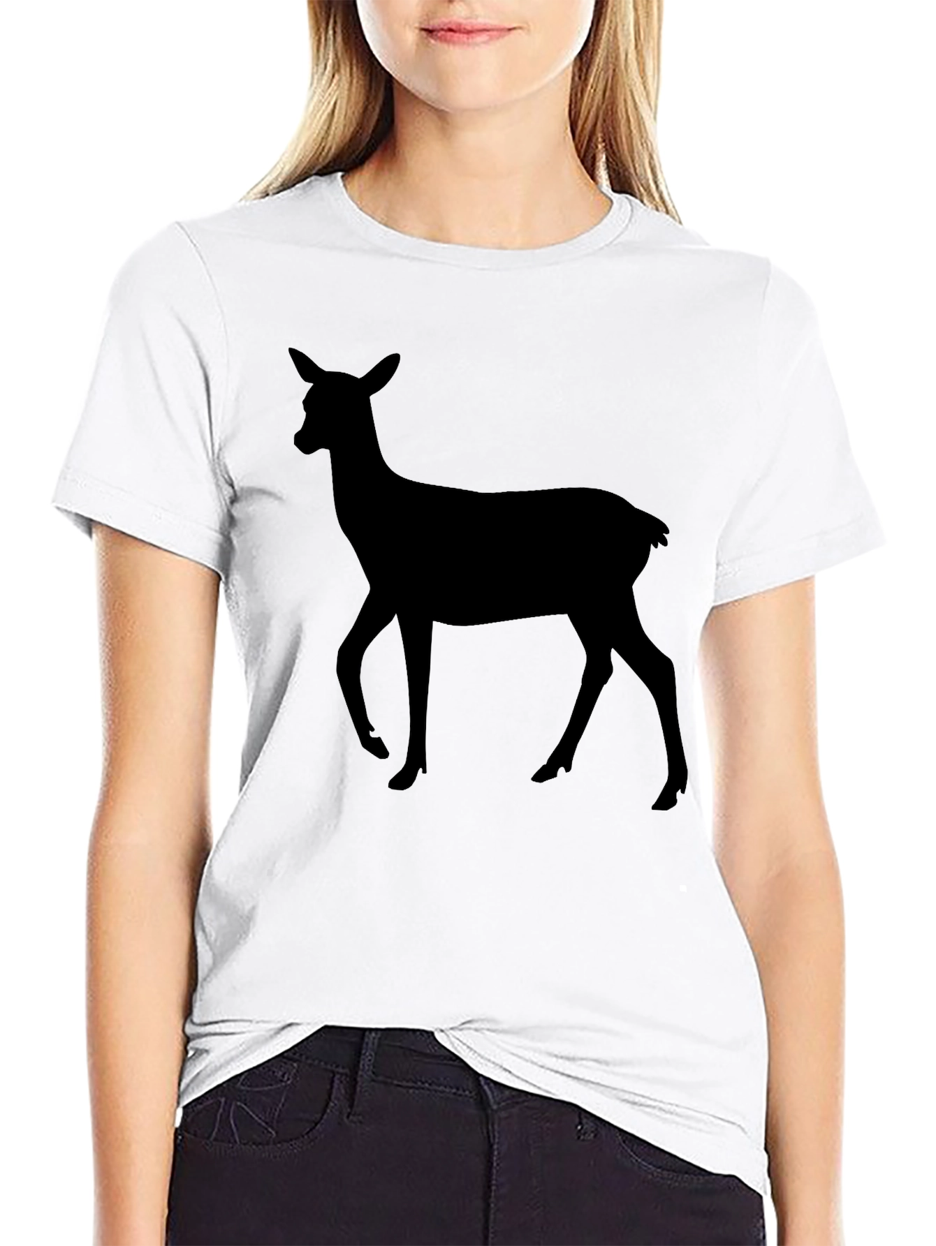 Deer Silhouette Black T-Shirt - Unisex Casual Tee