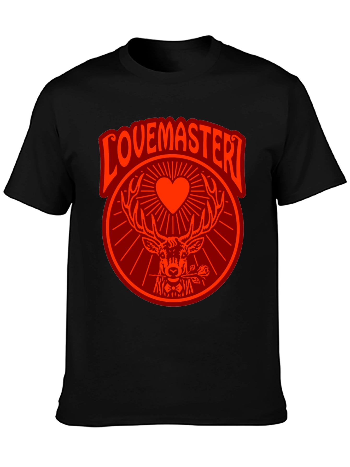 Lovemaster Deer Graphic Tee - Black T-Shirt