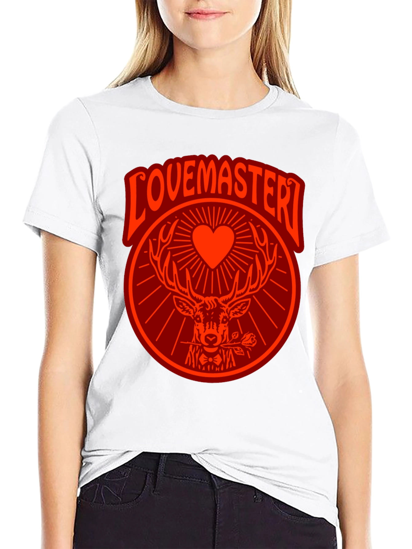 Lovemaster Deer Graphic Tee - Black T-Shirt