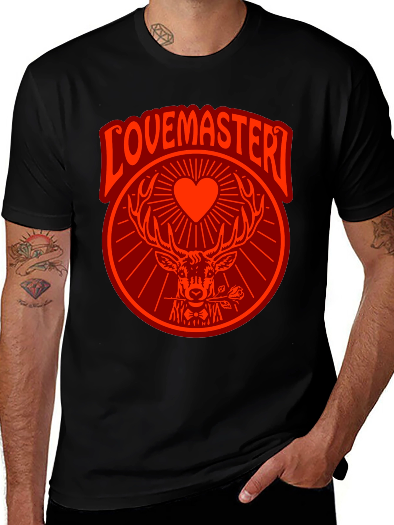 Lovemaster Deer Graphic Tee - Black T-Shirt