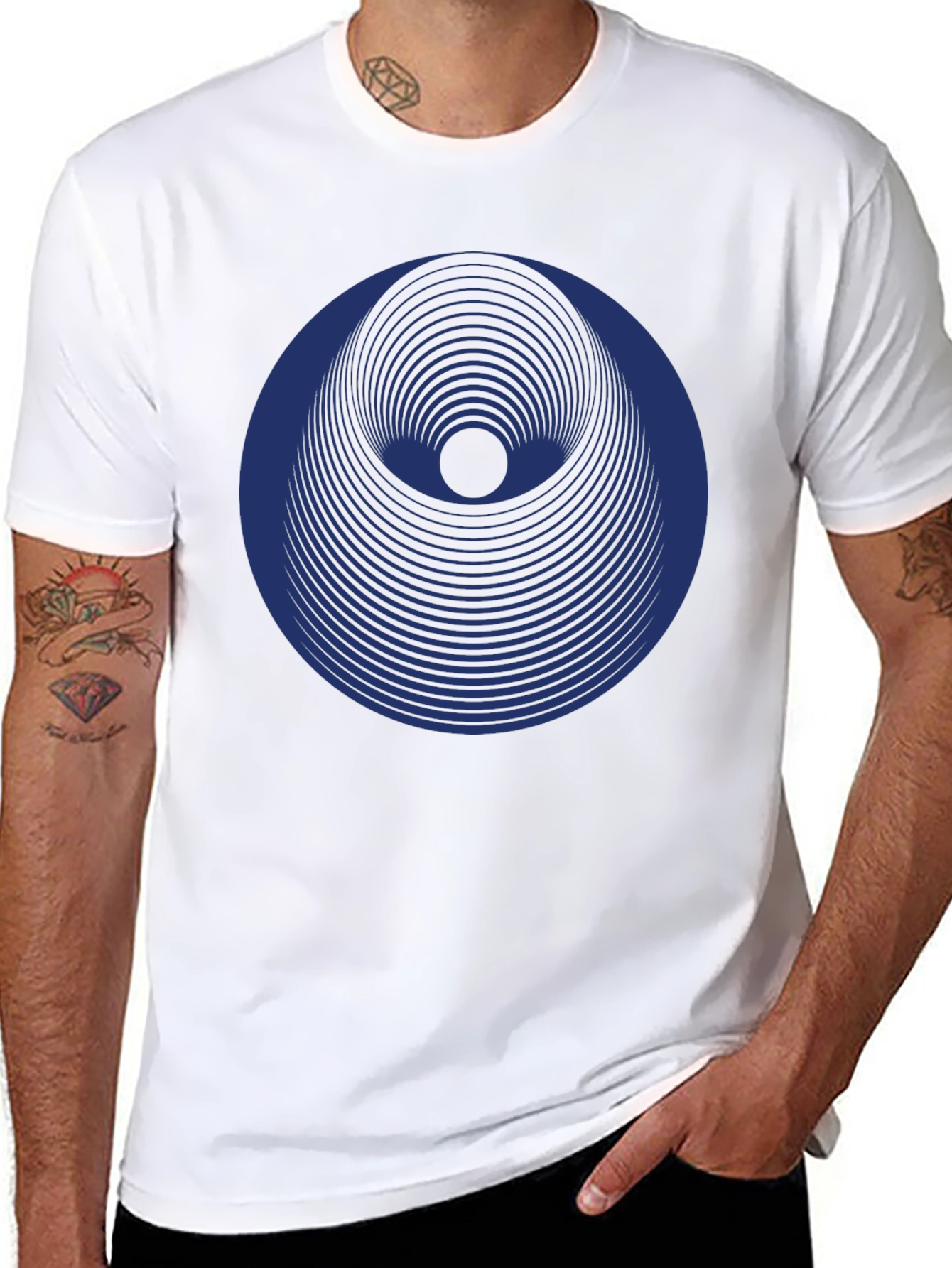 Geometric Eye Graphic Black T-Shirt