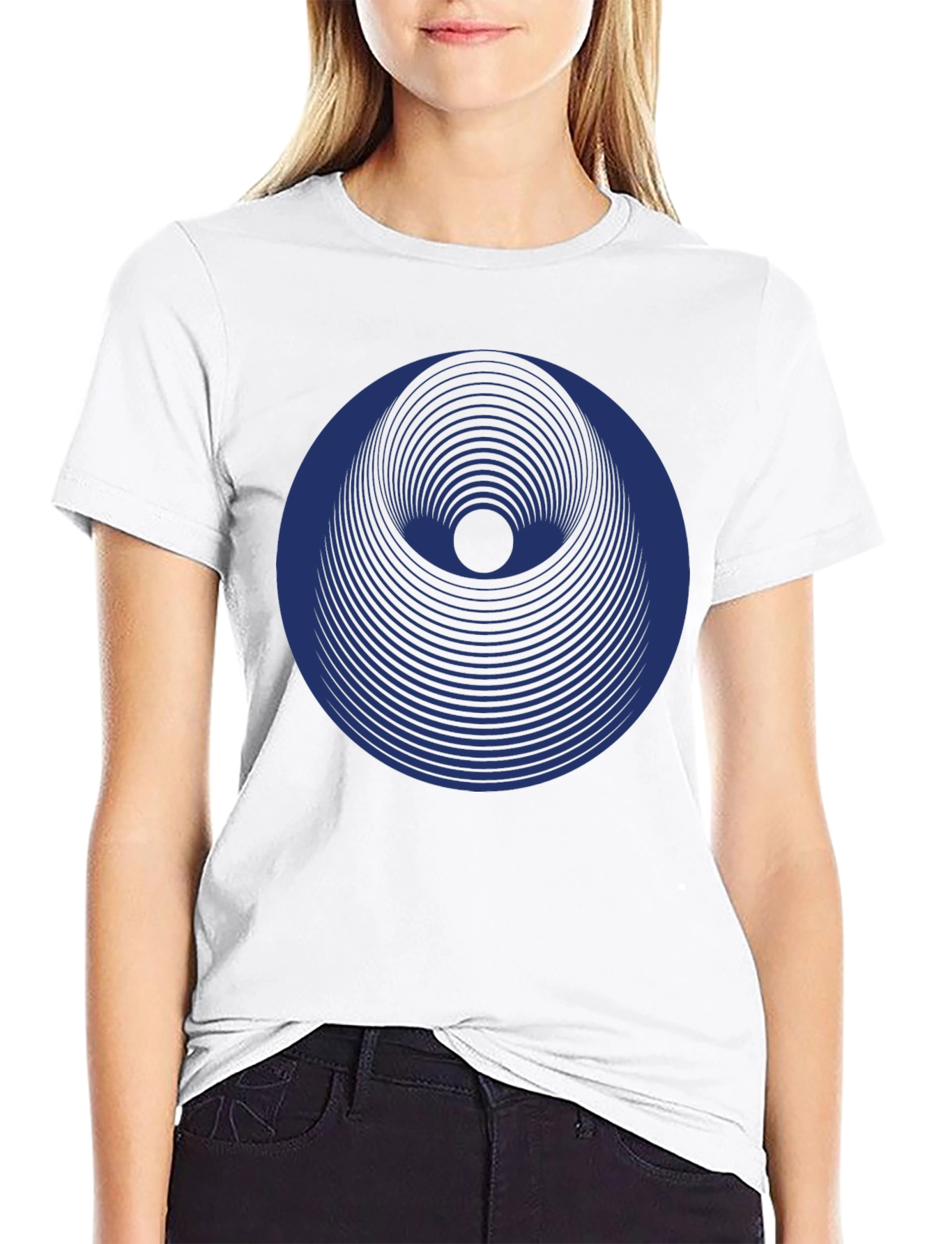 Geometric Eye Graphic Black T-Shirt