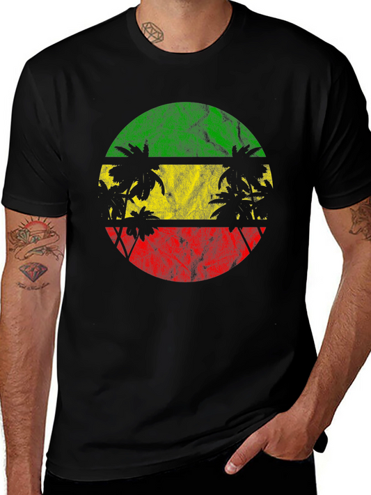 Rasta Palm Tree Graphic T-Shirt