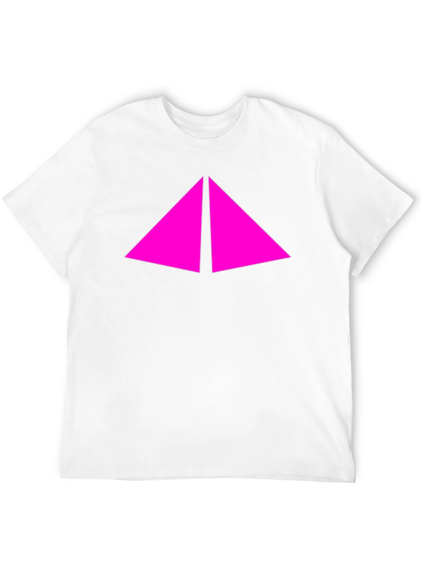 Modern Black T-Shirt with Pink Triangle Design