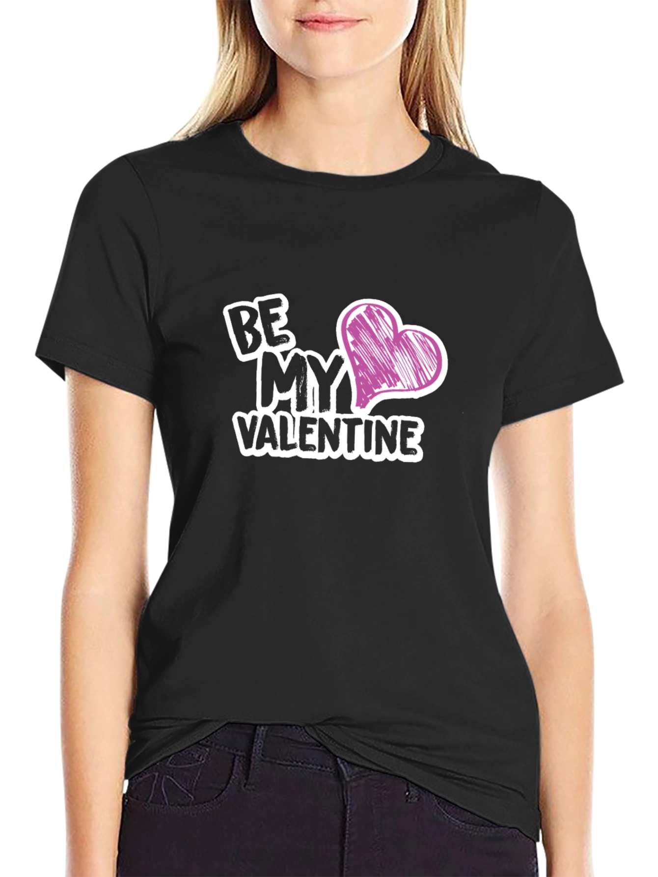 Be My Valentine Graphic Tee - Black