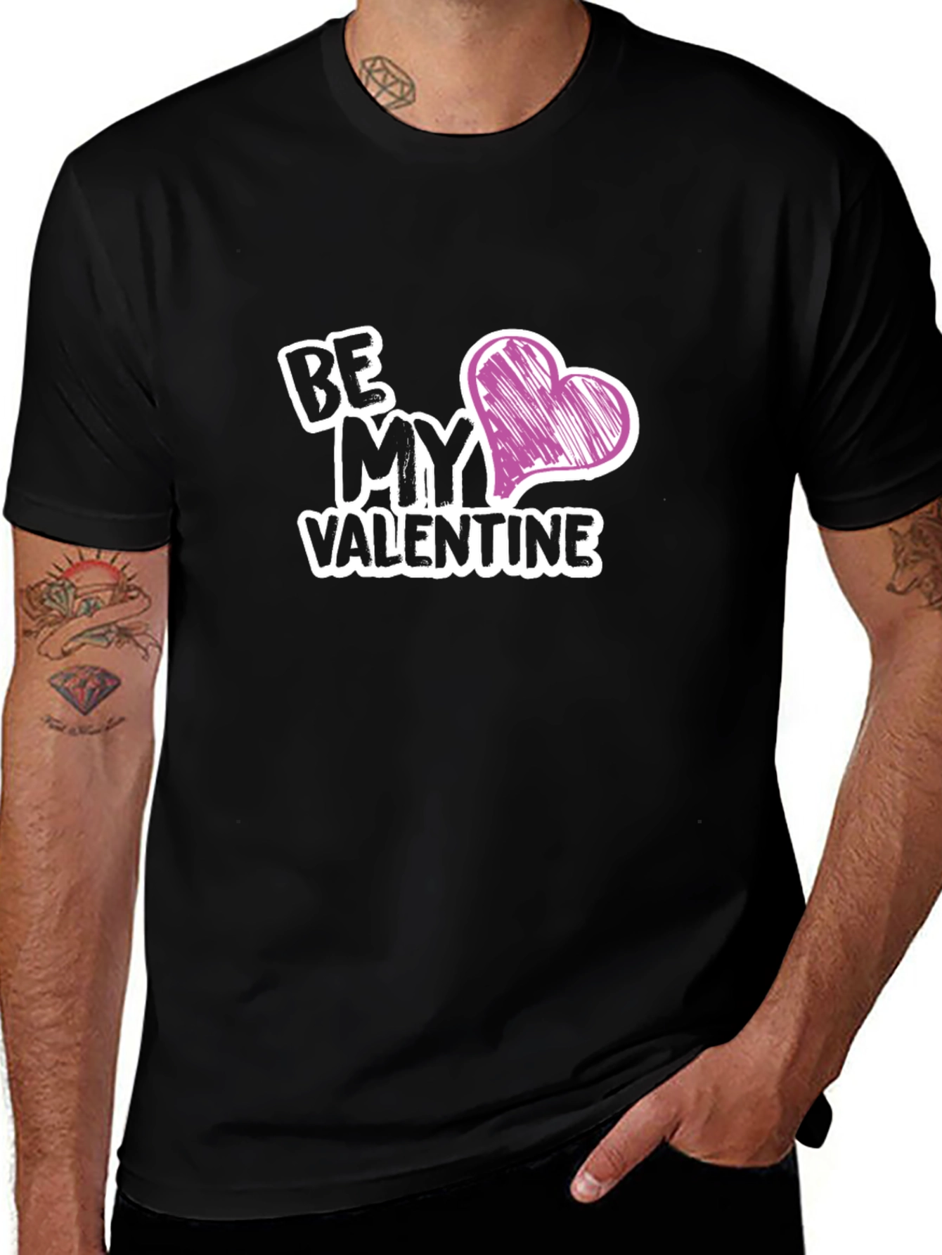 Be My Valentine Graphic Tee - Black