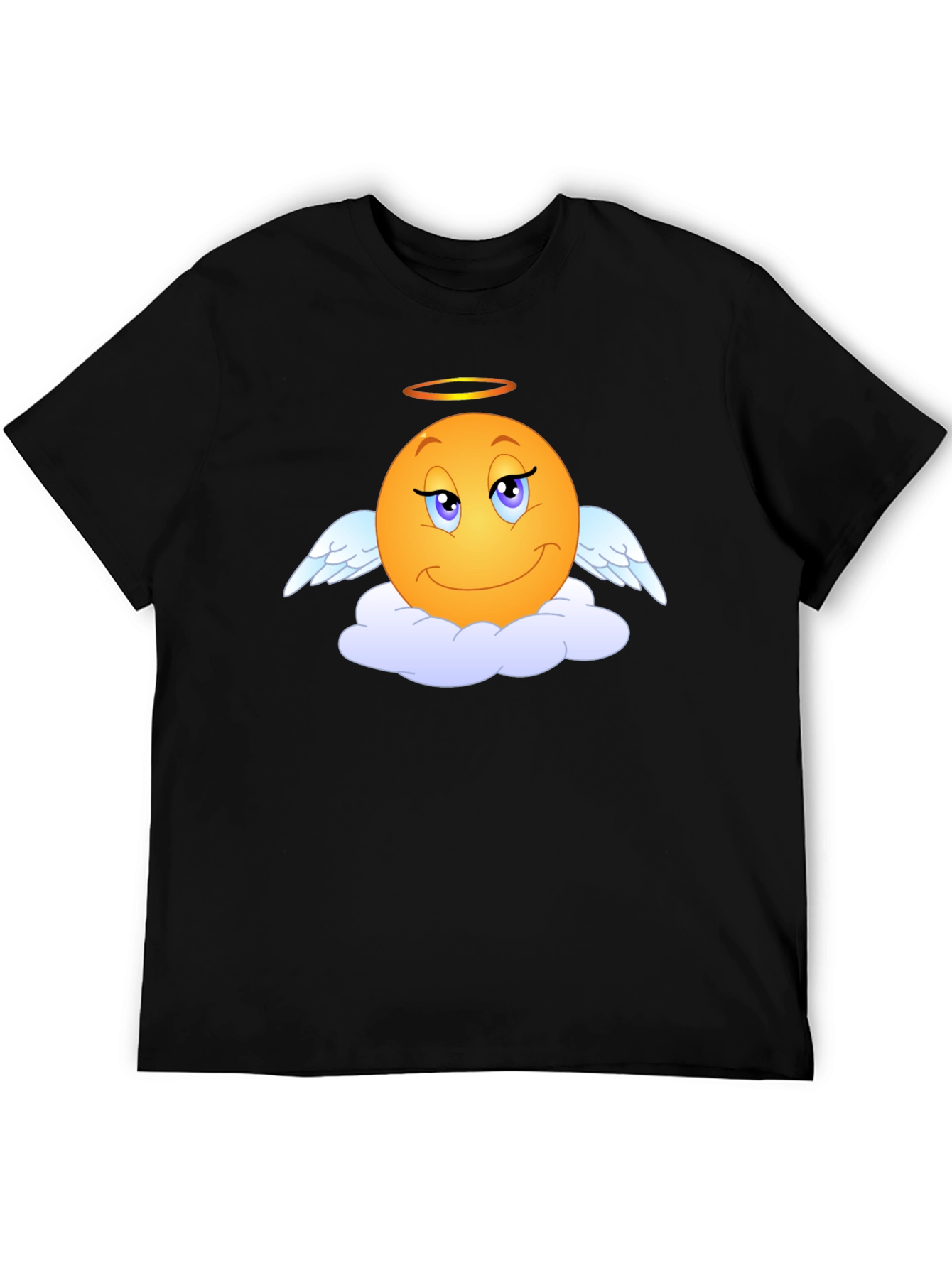 Angel Emoji Graphic Tee - Black T-Shirt