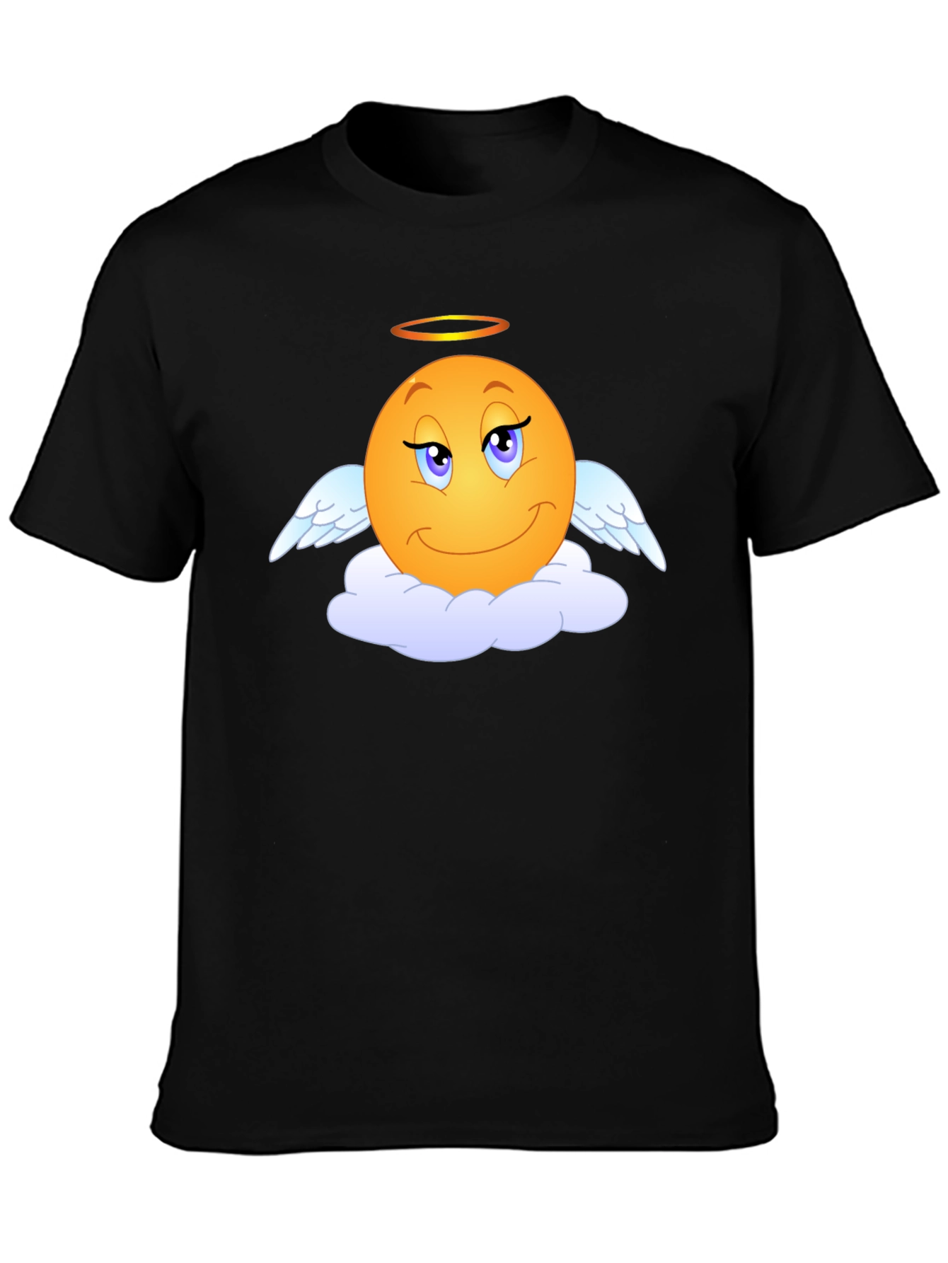 Angel Emoji Graphic Tee - Black T-Shirt