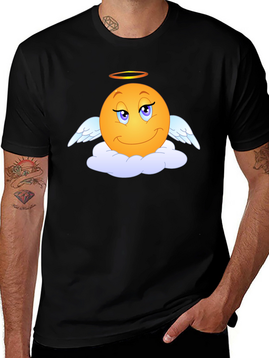 Angel Emoji Graphic Tee - Black T-Shirt