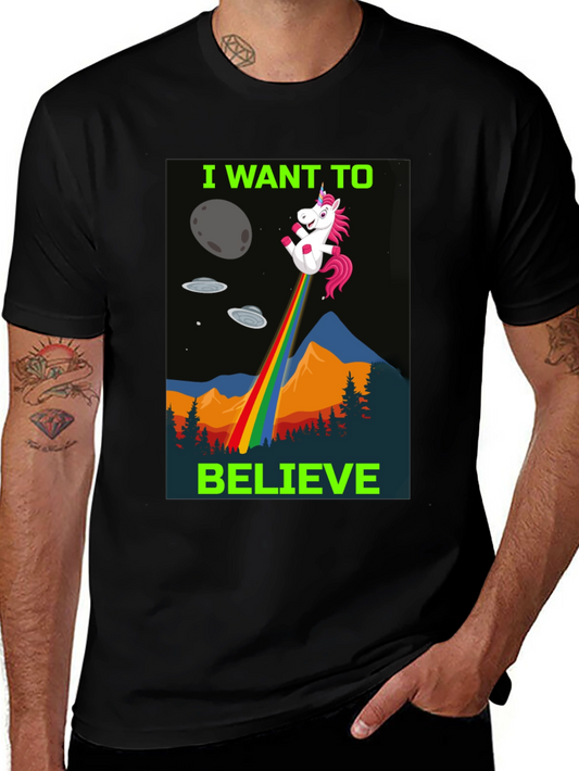I Want To Believe Unicorn Graphic T-Shirt