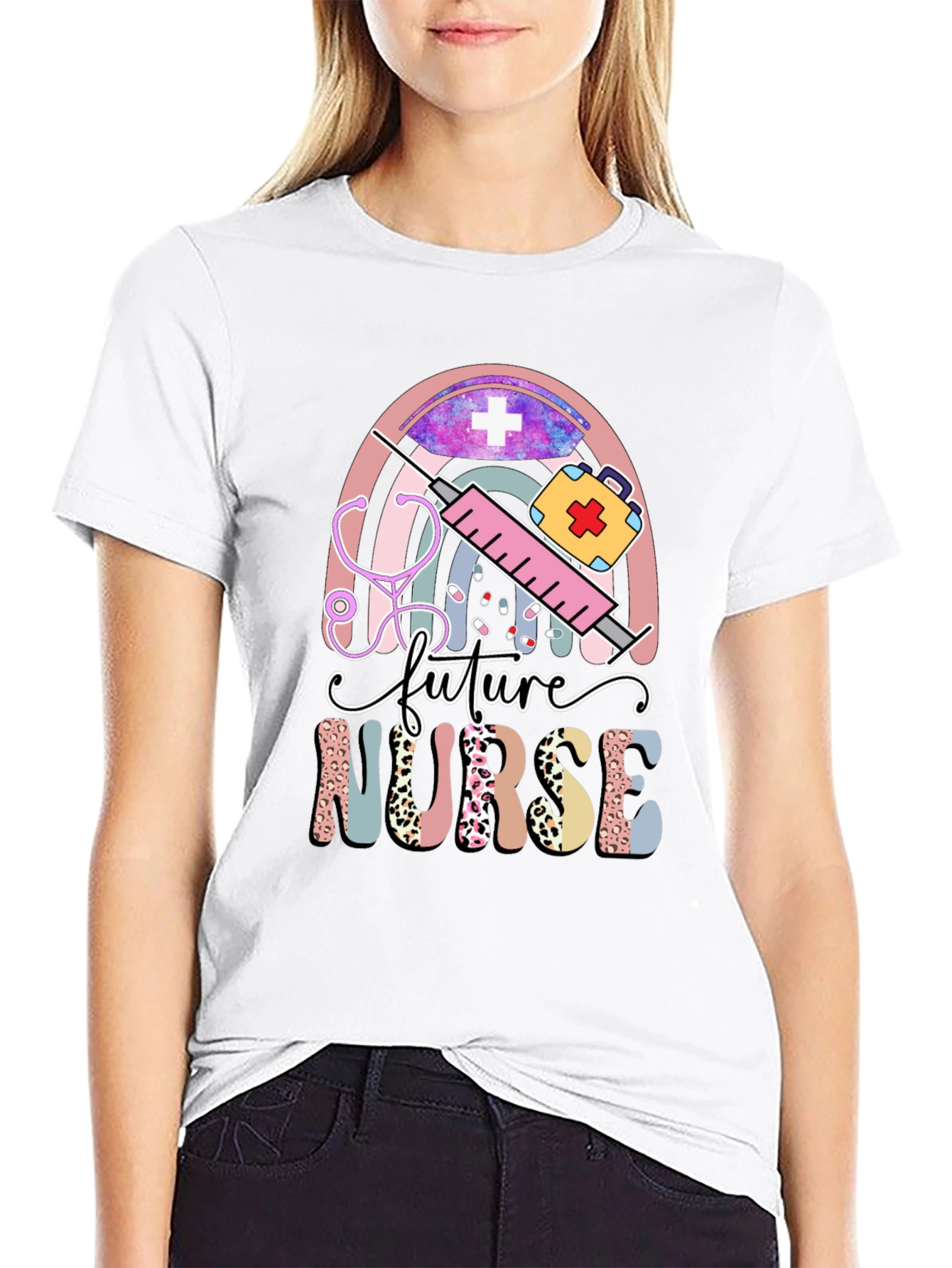 Future Nurse T-Shirt - Medical Rainbow Design