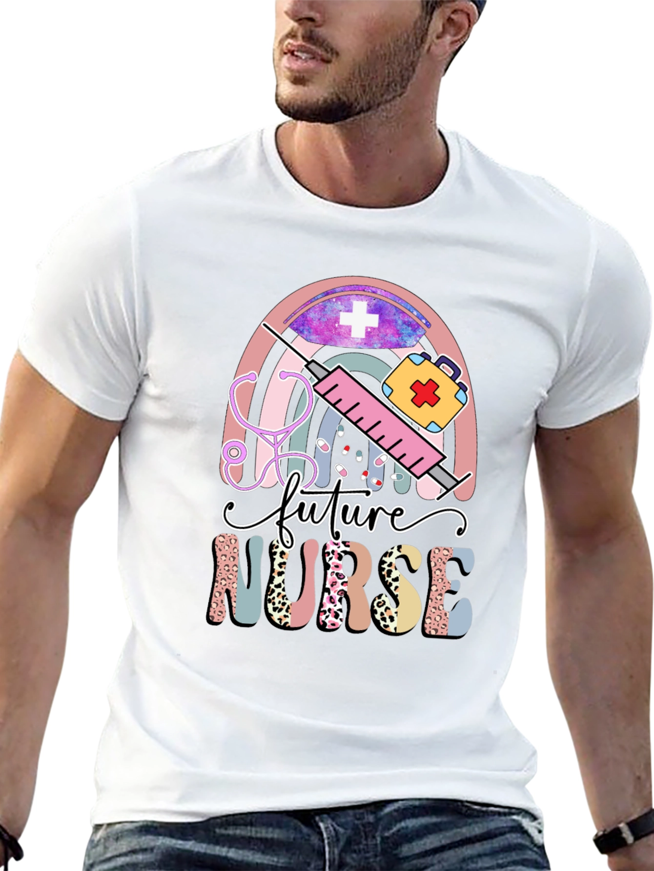 Future Nurse T-Shirt - Medical Rainbow Design