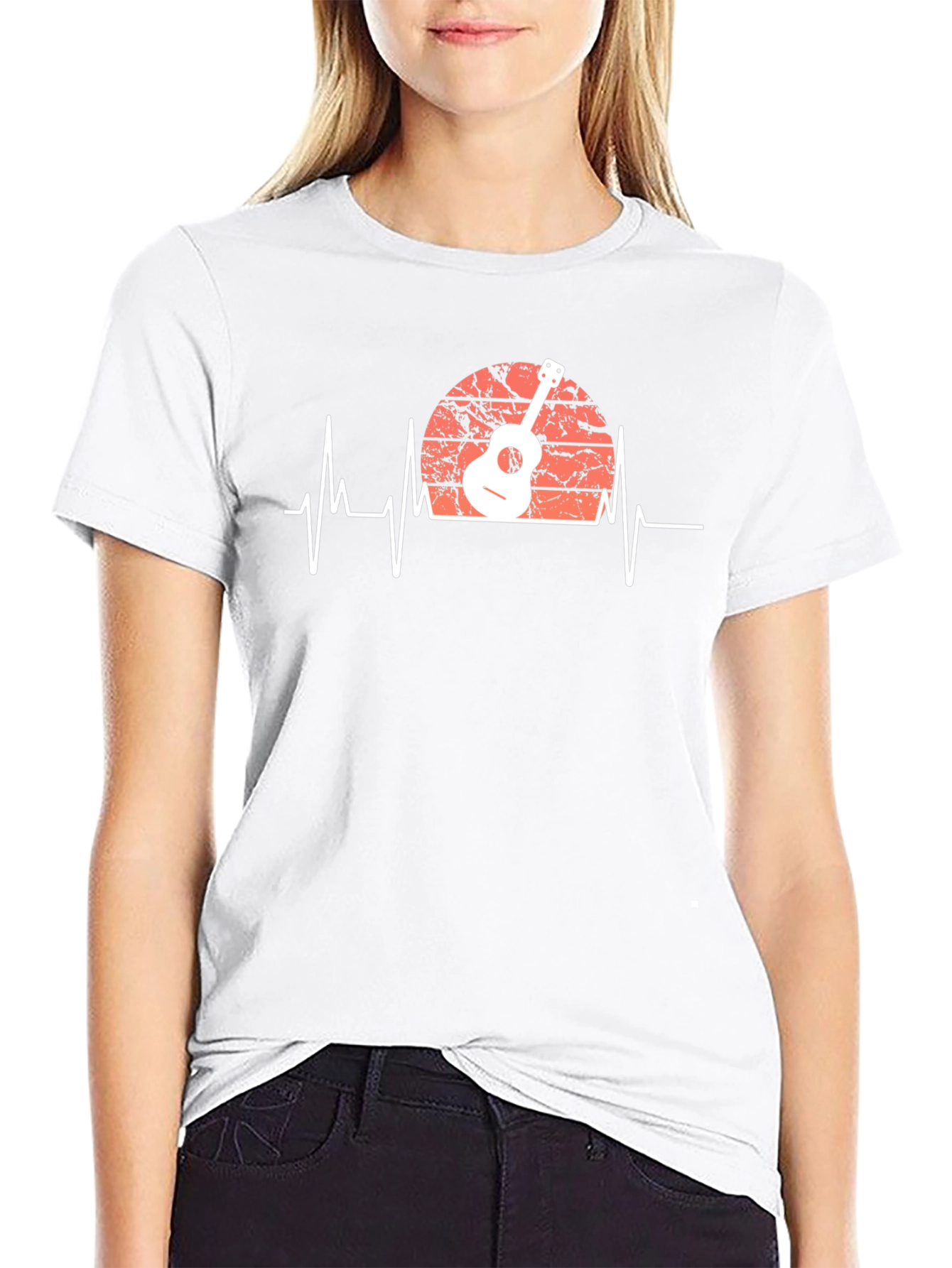 Guitar Heartbeat Graphic Tee - Musician Style
