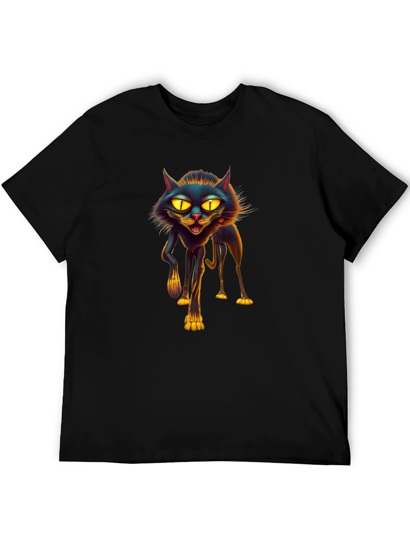 Black Cat Graphic Tee - Spooky Season Style