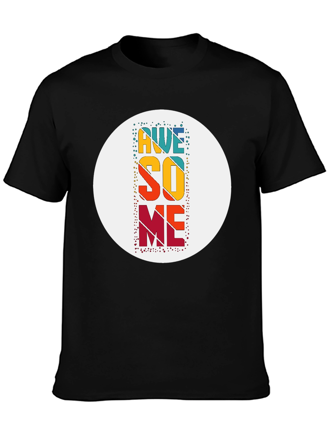 Awesome Graphic Tee - Black Cotton Blend Casual T-Shirt