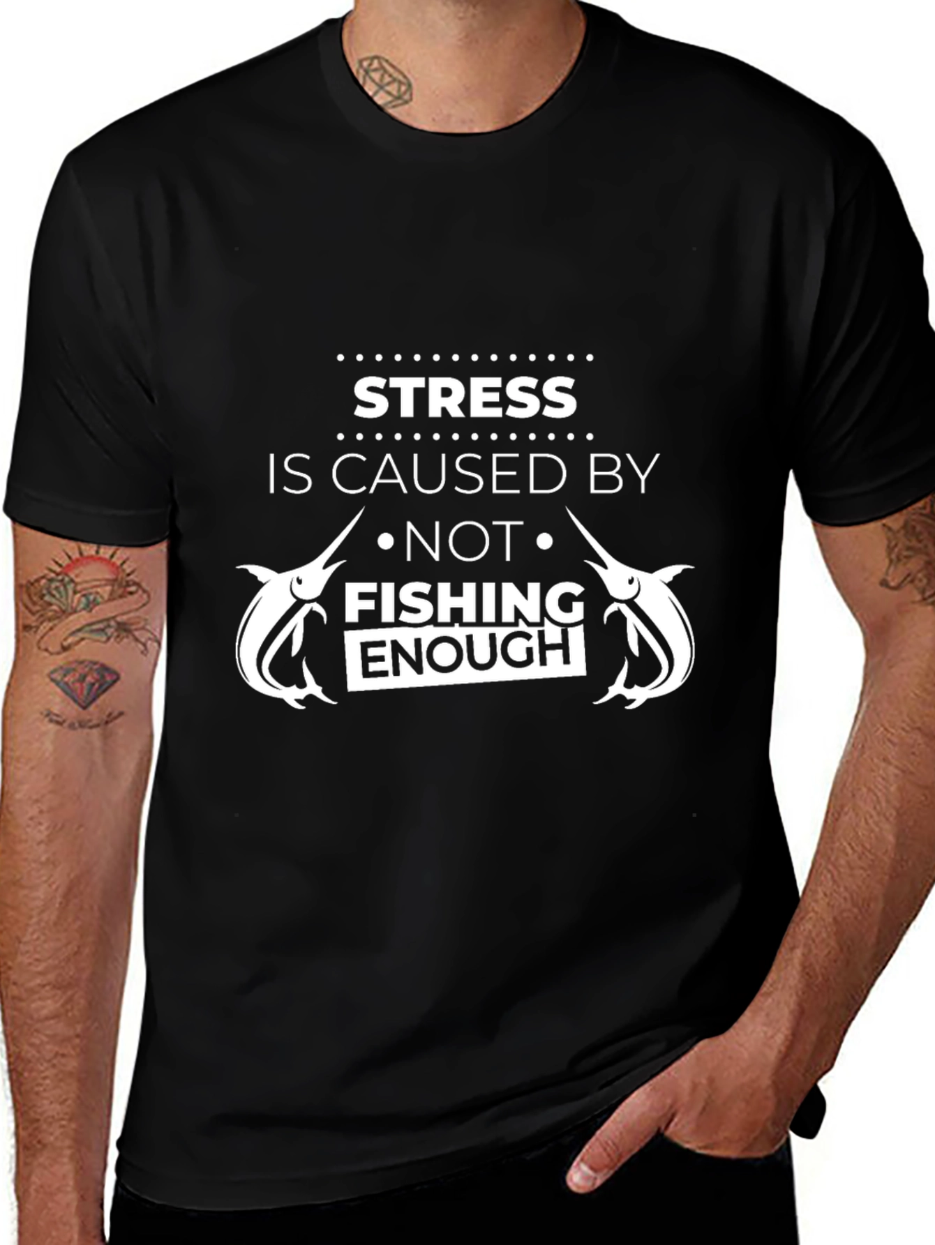 Fishing Lover T-Shirt - Stress is Caused By...