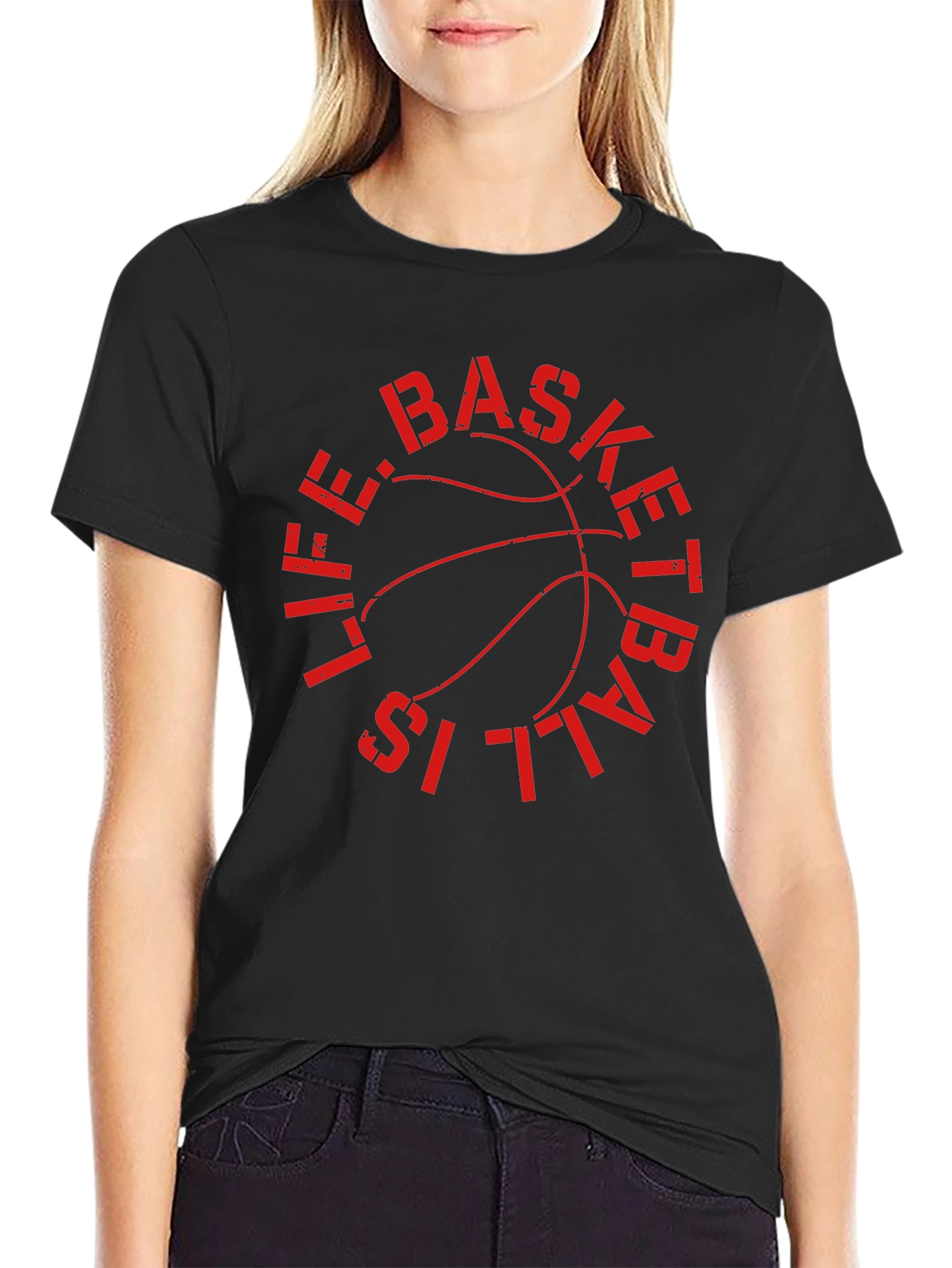 Life is Basketball Graphic Tee - Black