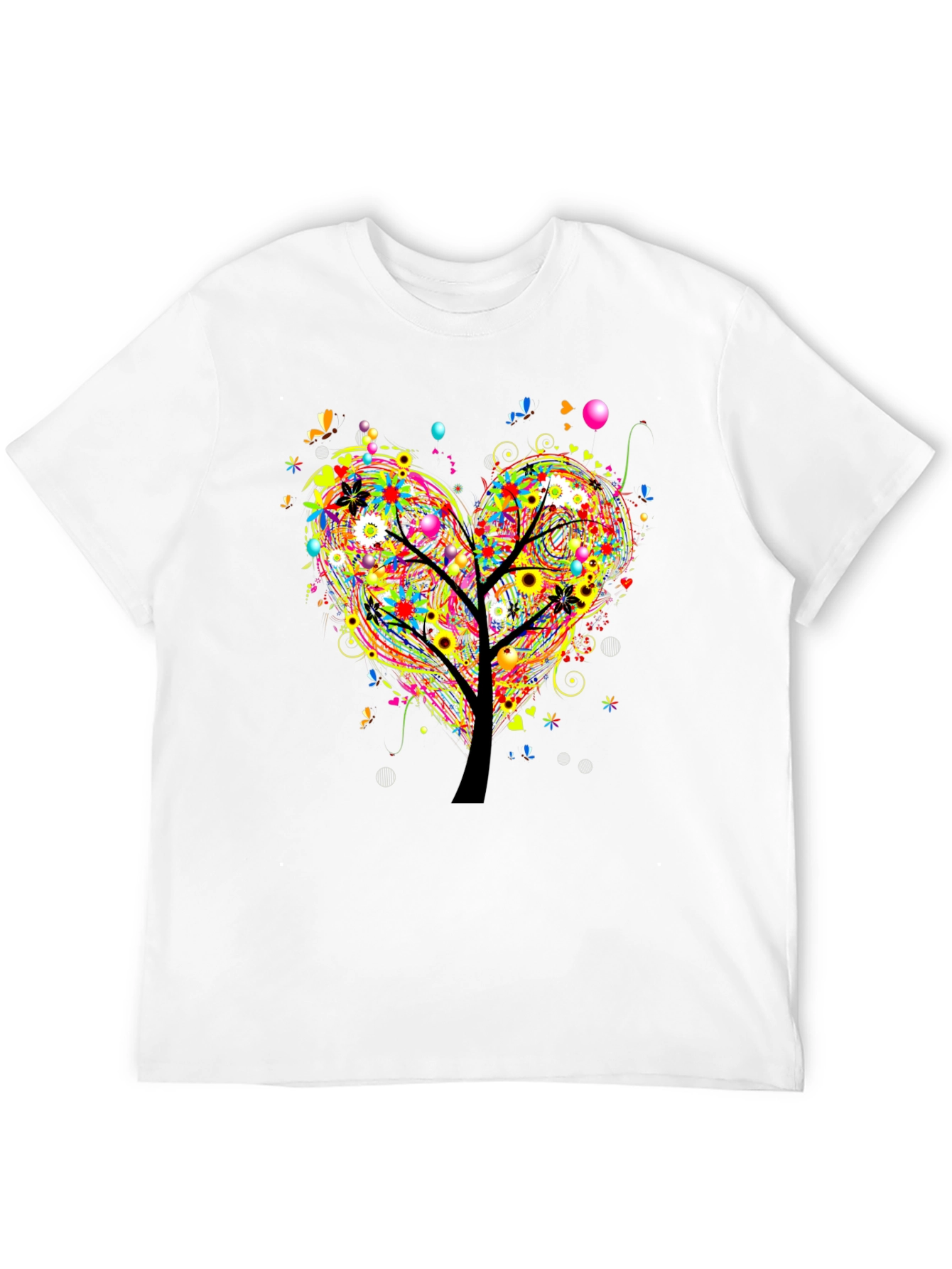 Vibrant Tree of Life Heart Graphic T-Shirt