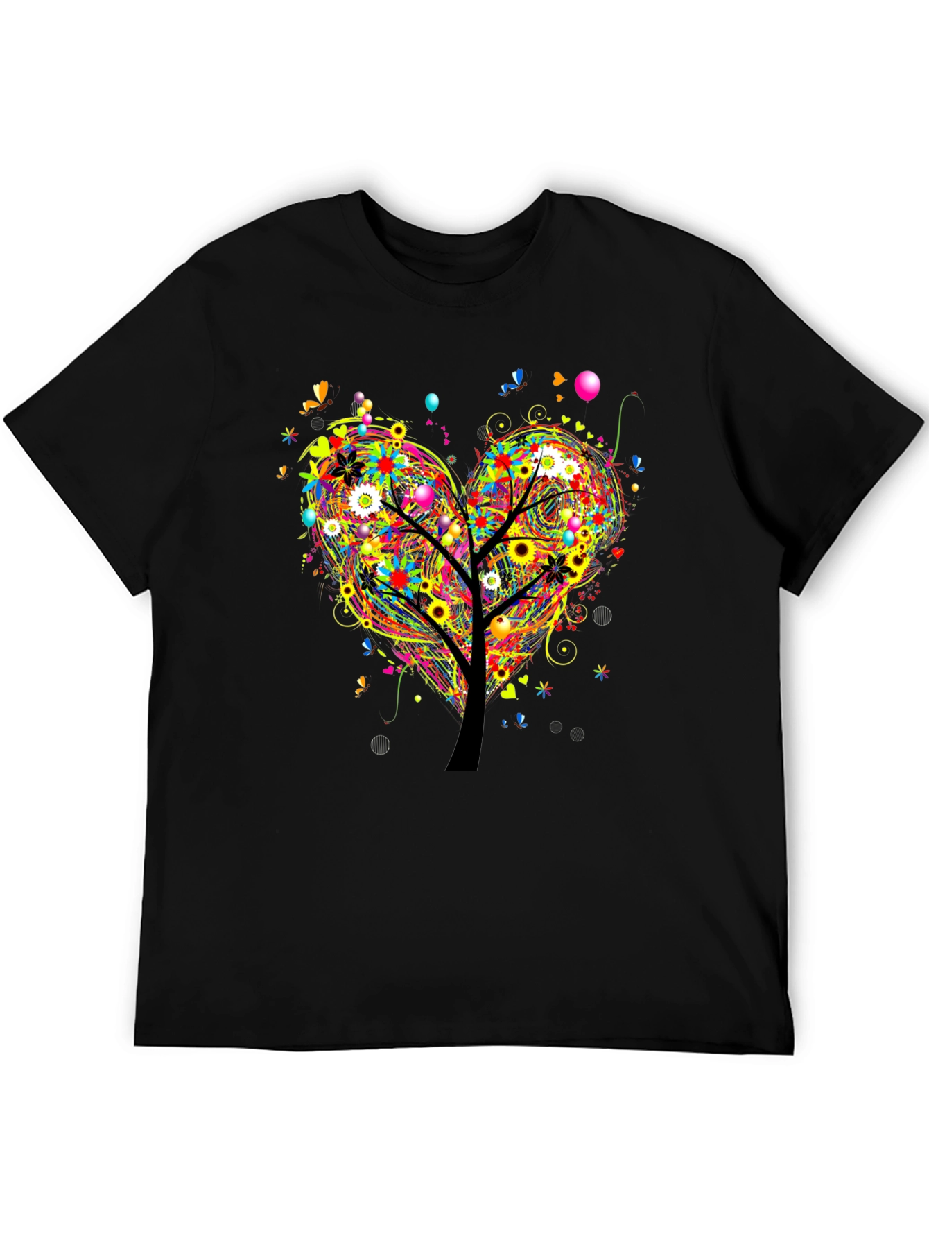 Vibrant Tree of Life Heart Graphic T-Shirt