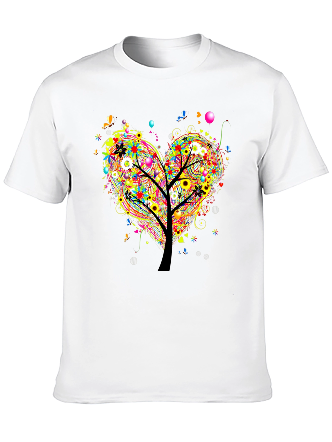 Vibrant Tree of Life Heart Graphic T-Shirt