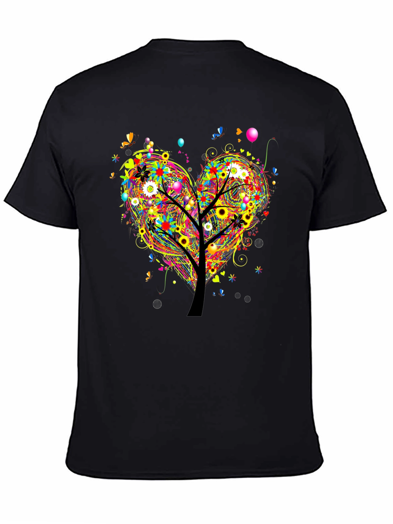 Vibrant Tree of Life Heart Graphic T-Shirt