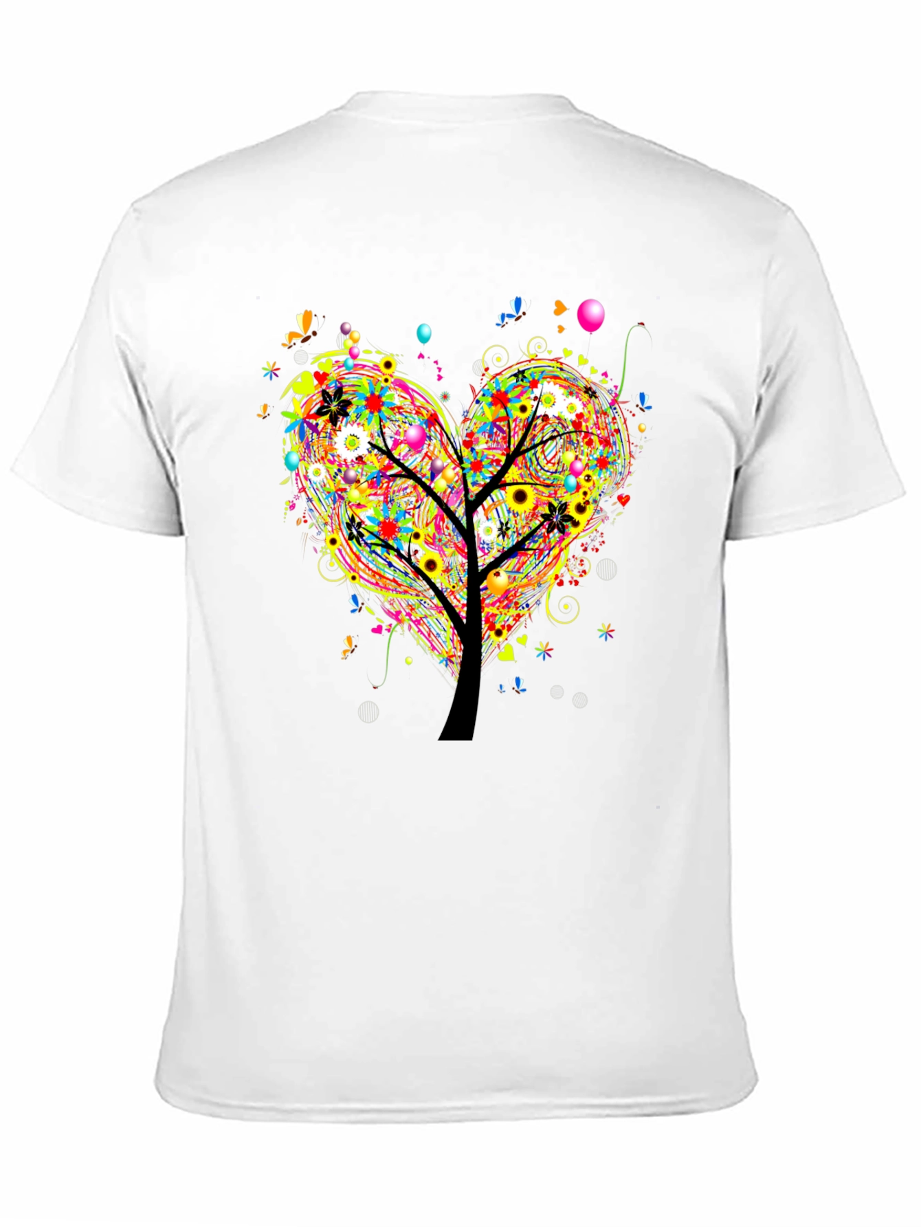 Vibrant Tree of Life Heart Graphic T-Shirt