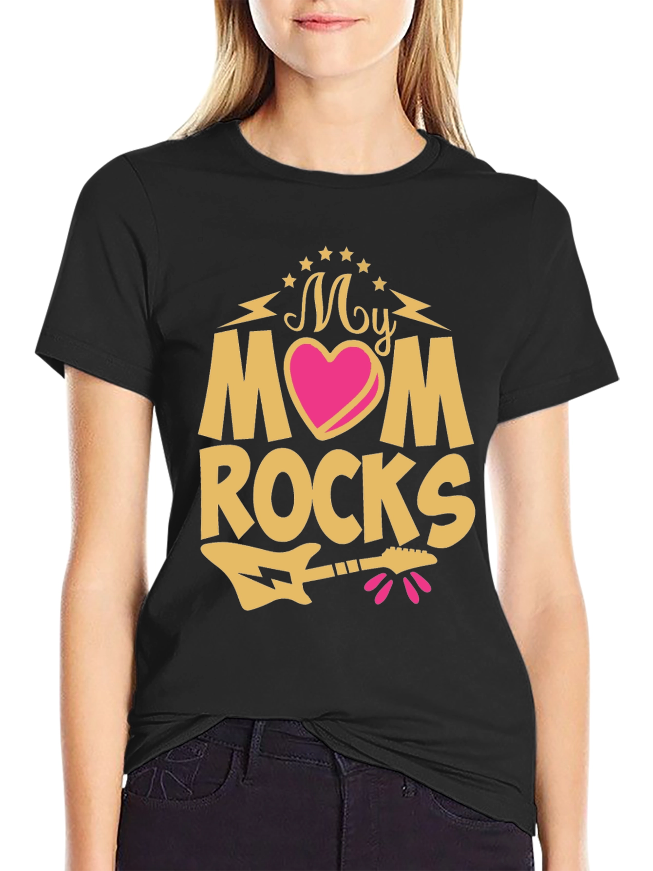 My Mom Rocks T-Shirt - Guitar Graphic