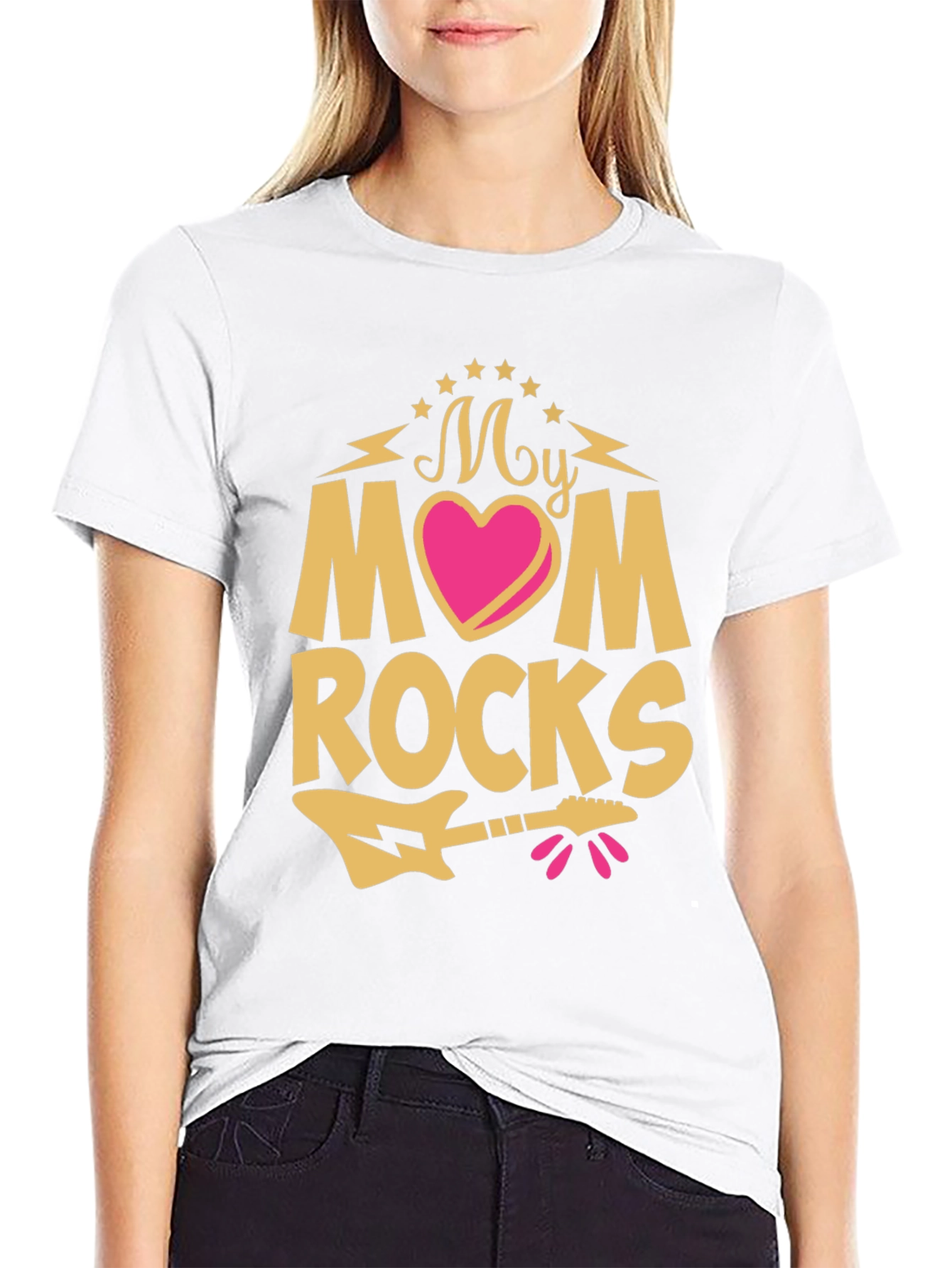 My Mom Rocks T-Shirt - Guitar Graphic
