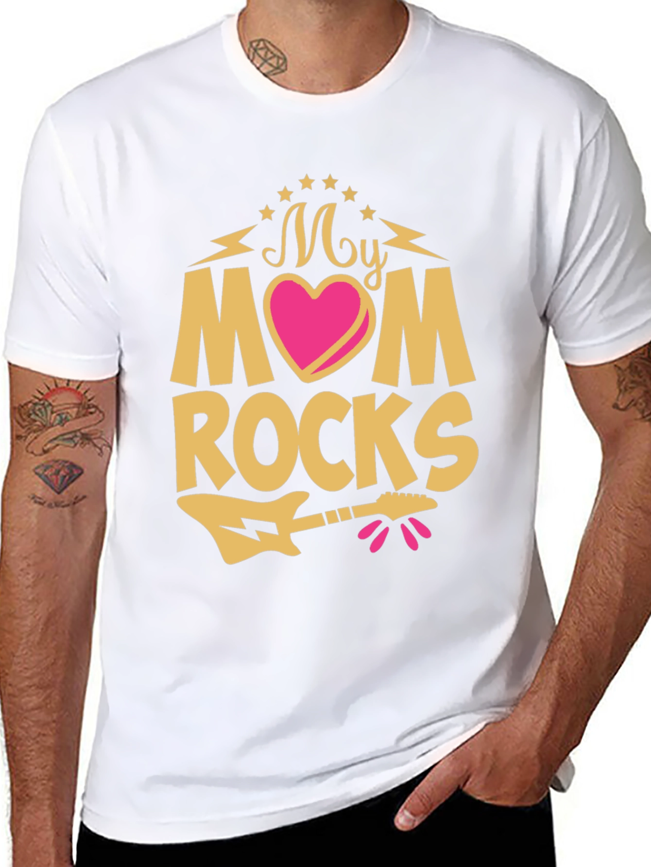 My Mom Rocks T-Shirt - Guitar Graphic