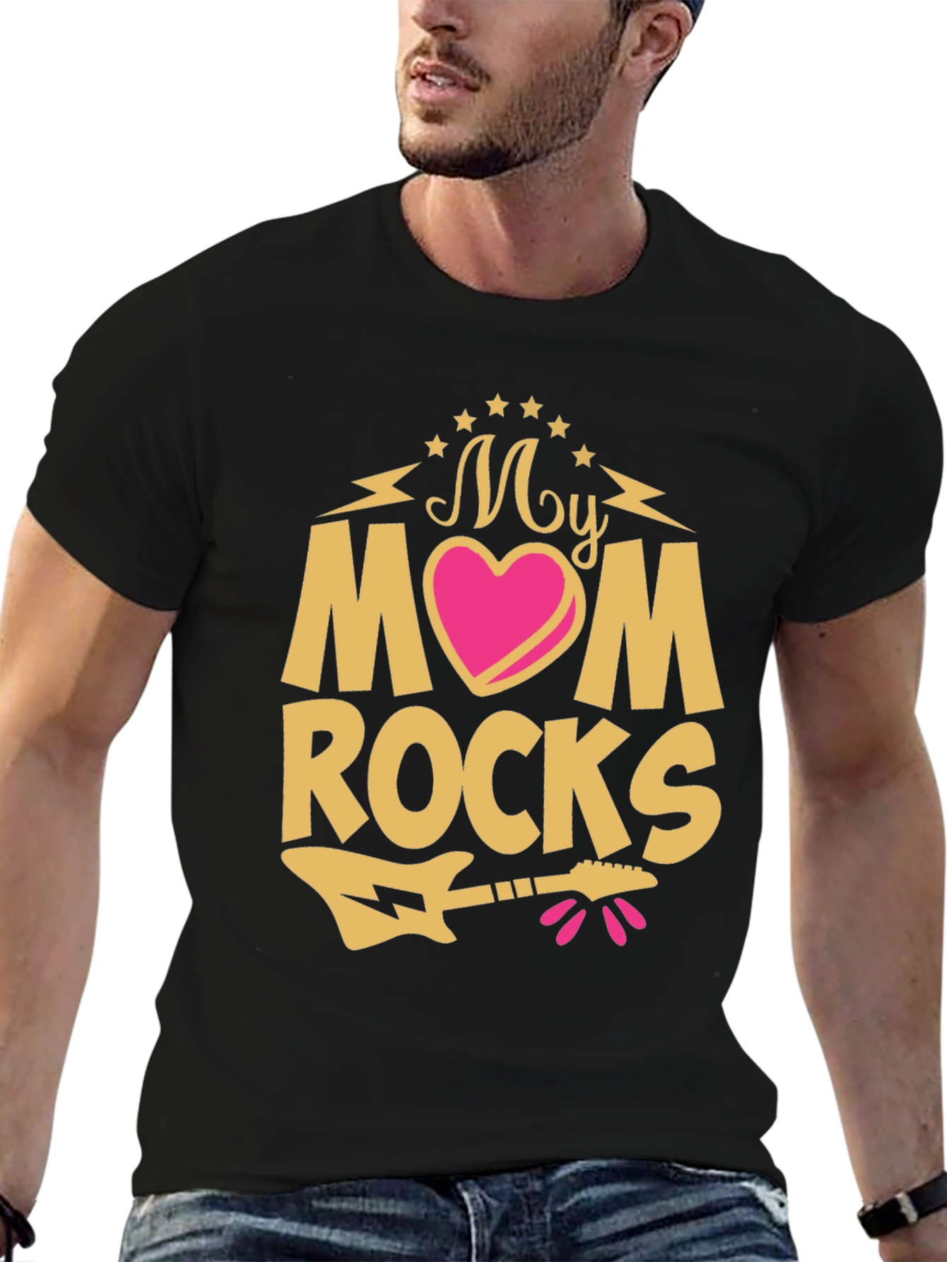 My Mom Rocks T-Shirt - Guitar Graphic