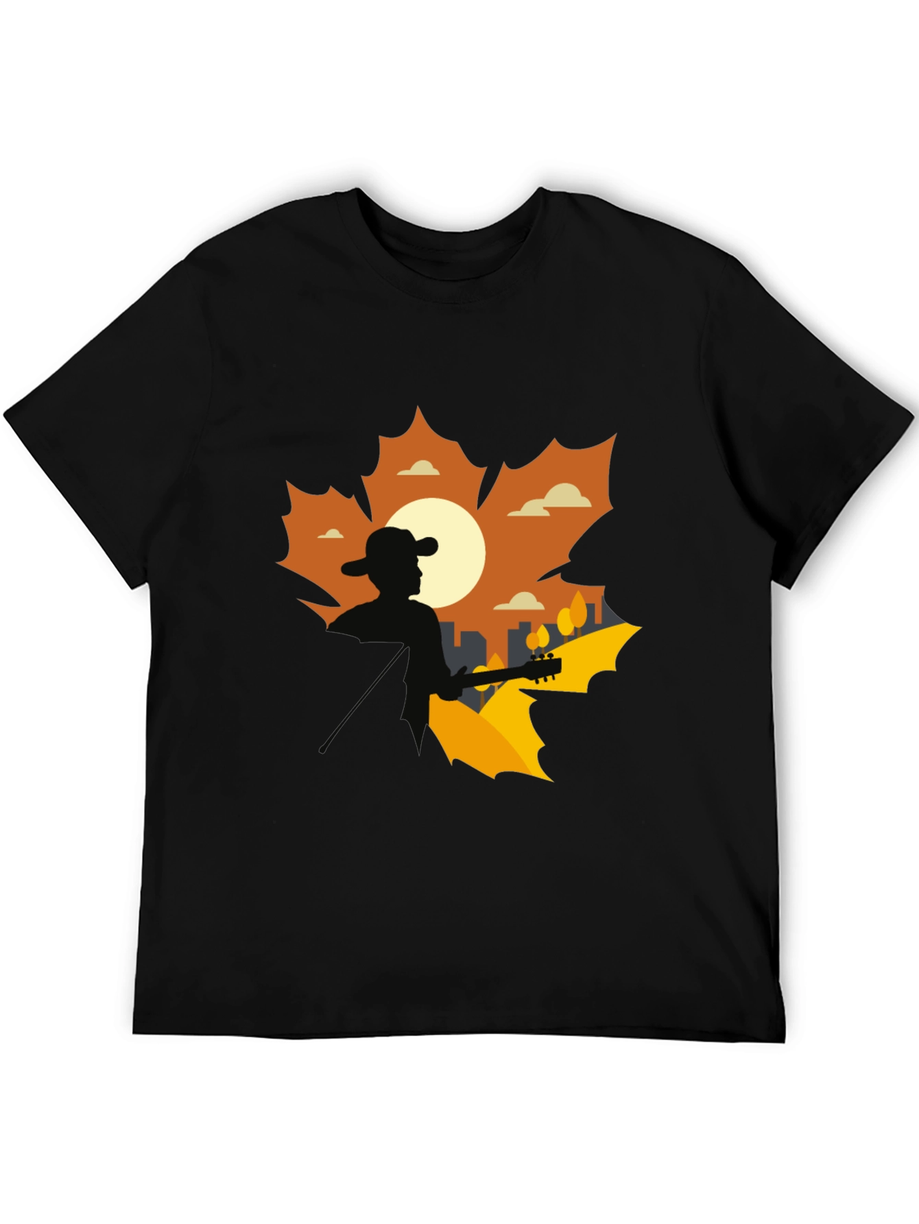 Silhouette Musician Graphic Tee - Black Cotton Blend