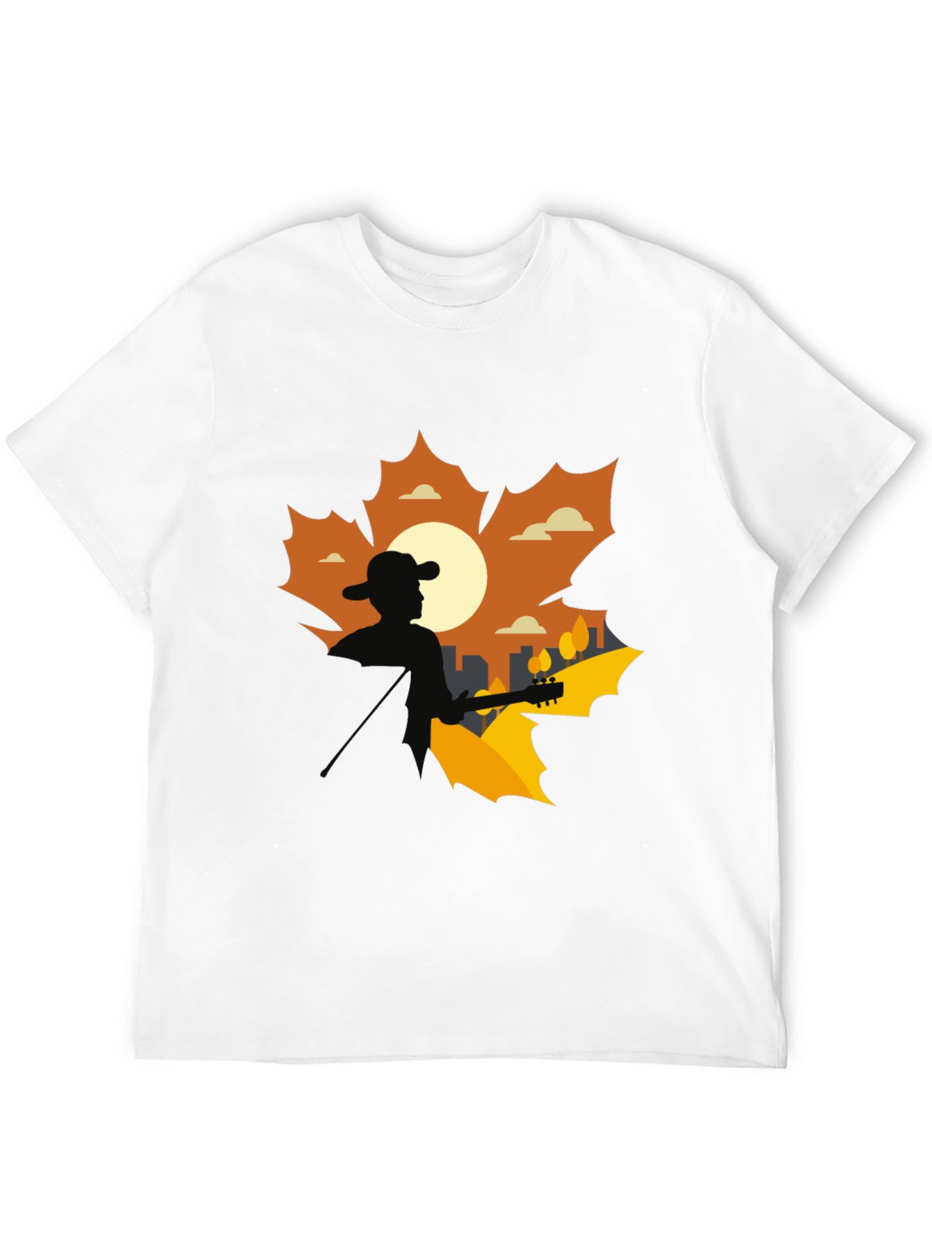 Silhouette Musician Graphic Tee - Black Cotton Blend