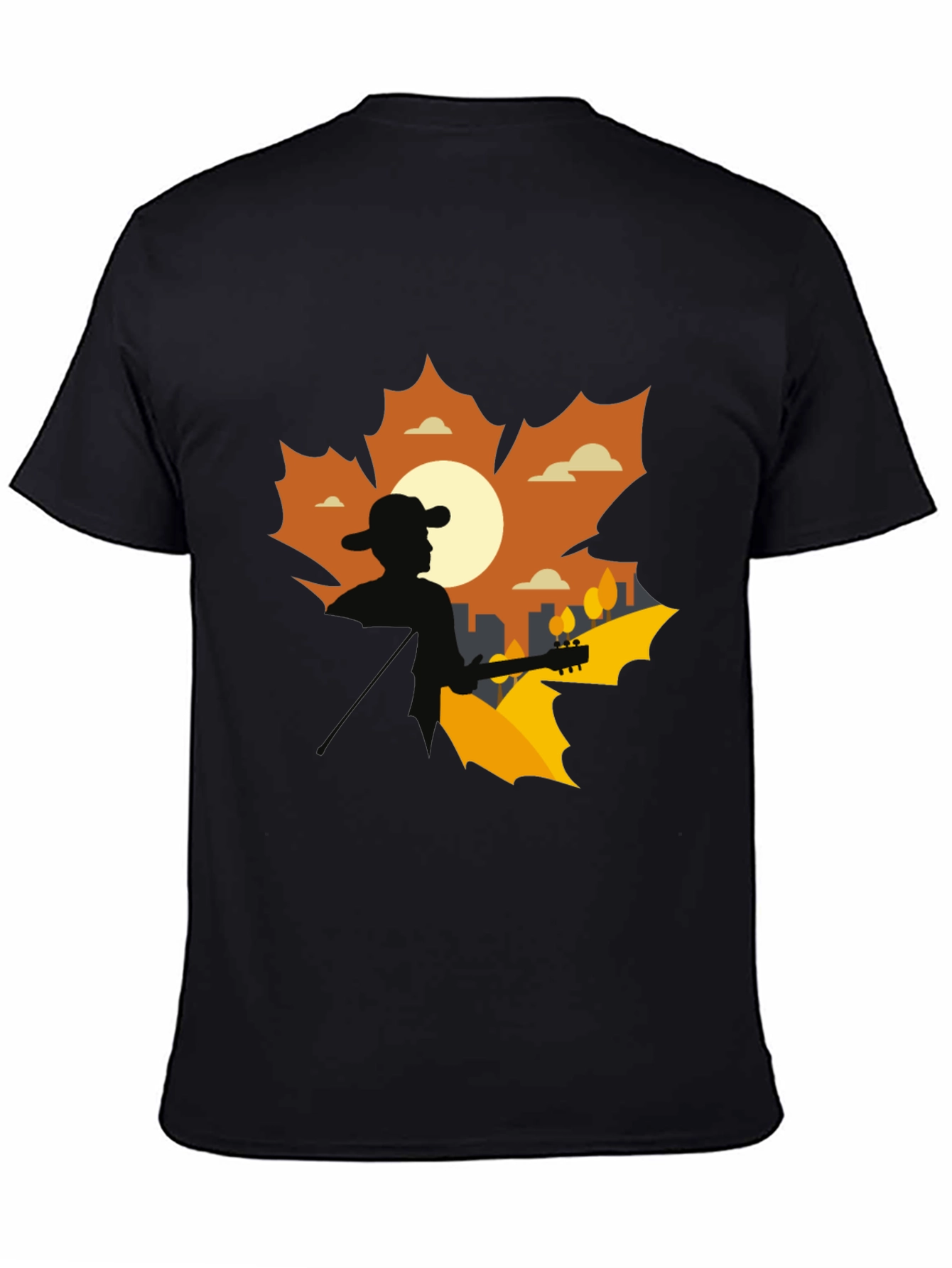 Silhouette Musician Graphic Tee - Black Cotton Blend