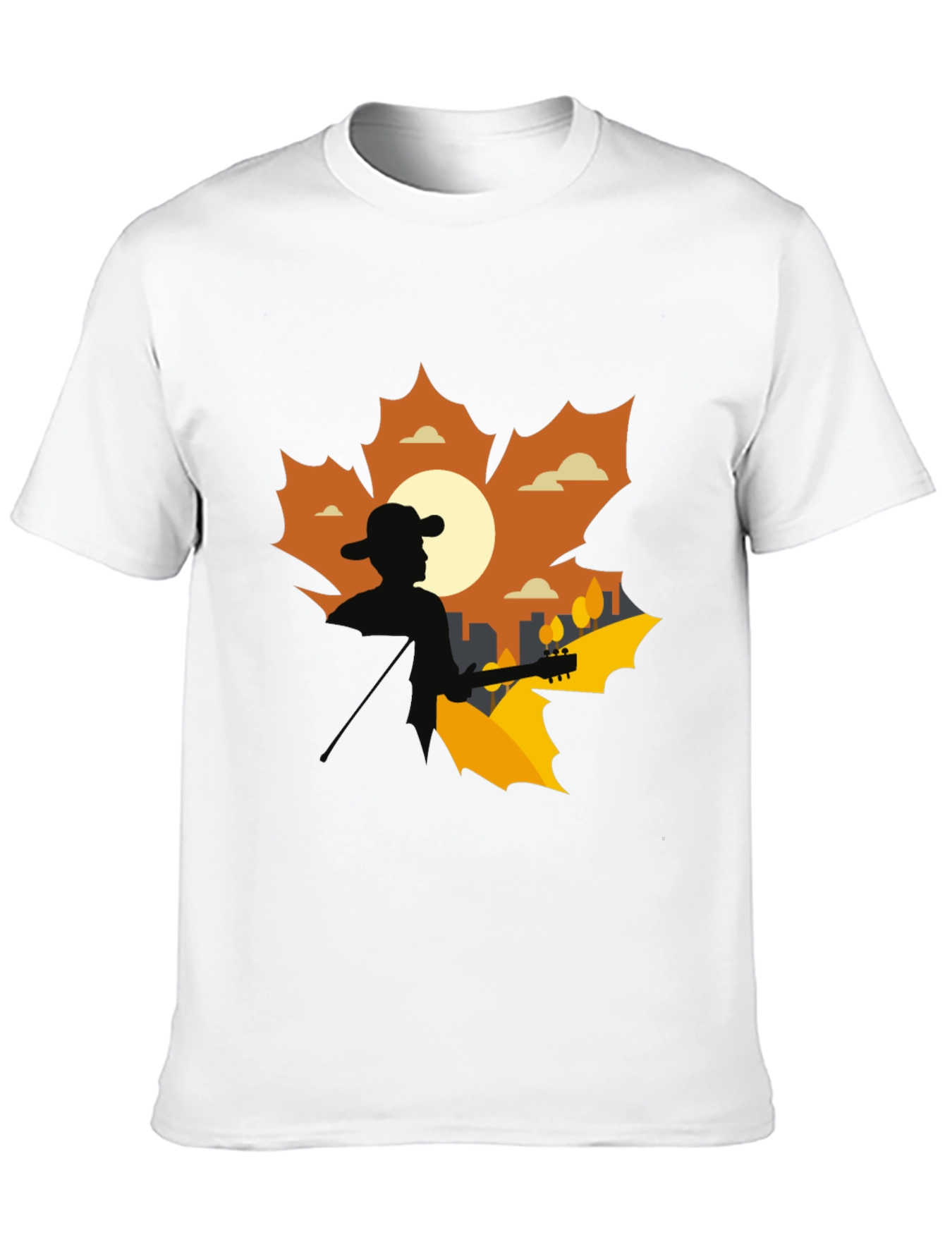 Silhouette Musician Graphic Tee - Black Cotton Blend