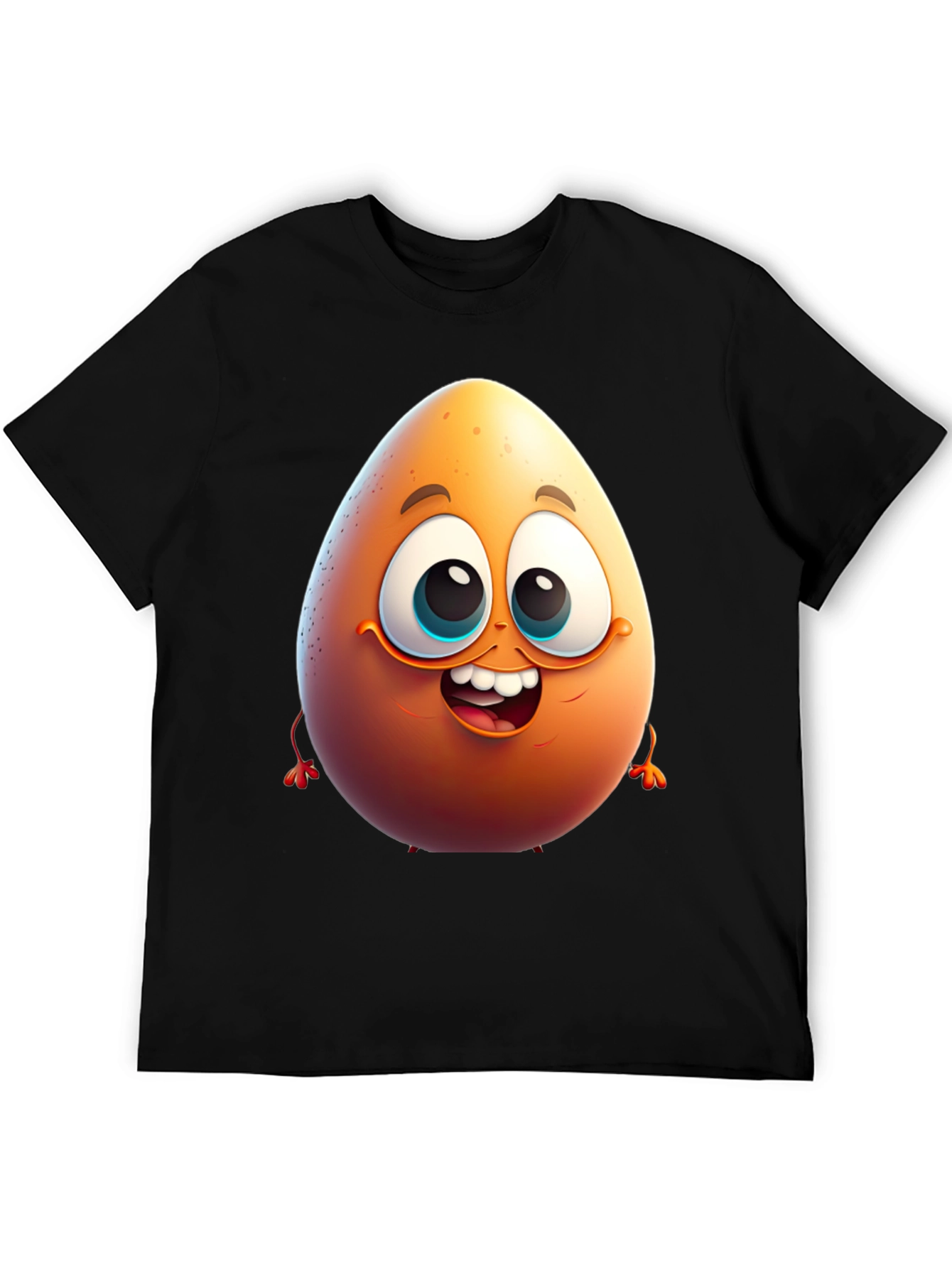 Egg-cellent Black Cartoon T-Shirt