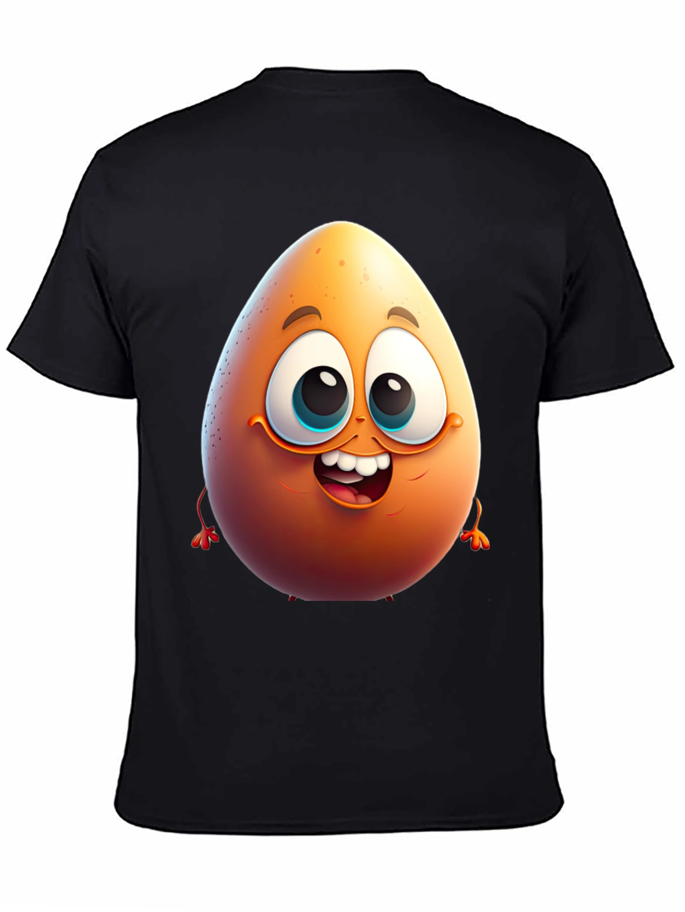 Egg-cellent Black Cartoon T-Shirt