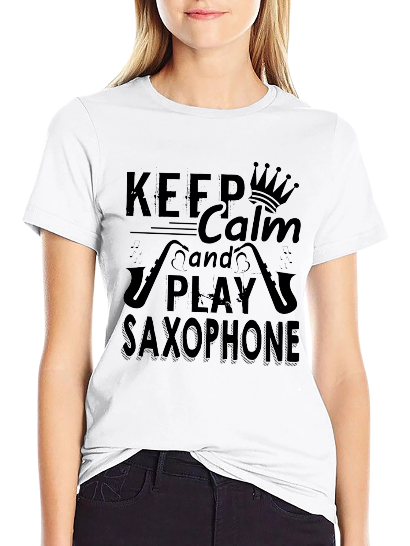 Keep Calm and Play Saxophone T-Shirt - Black