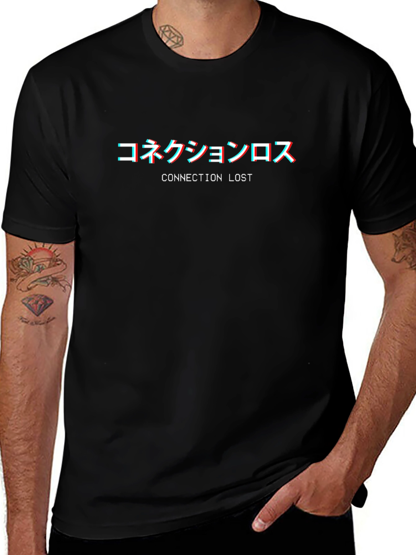 Connection Lost Black Graphic Tee