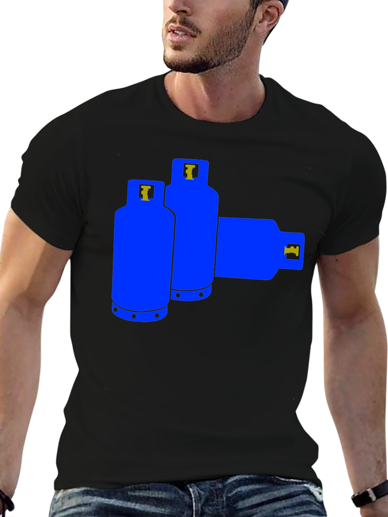 Blue Gas Tank Graphic T-Shirt