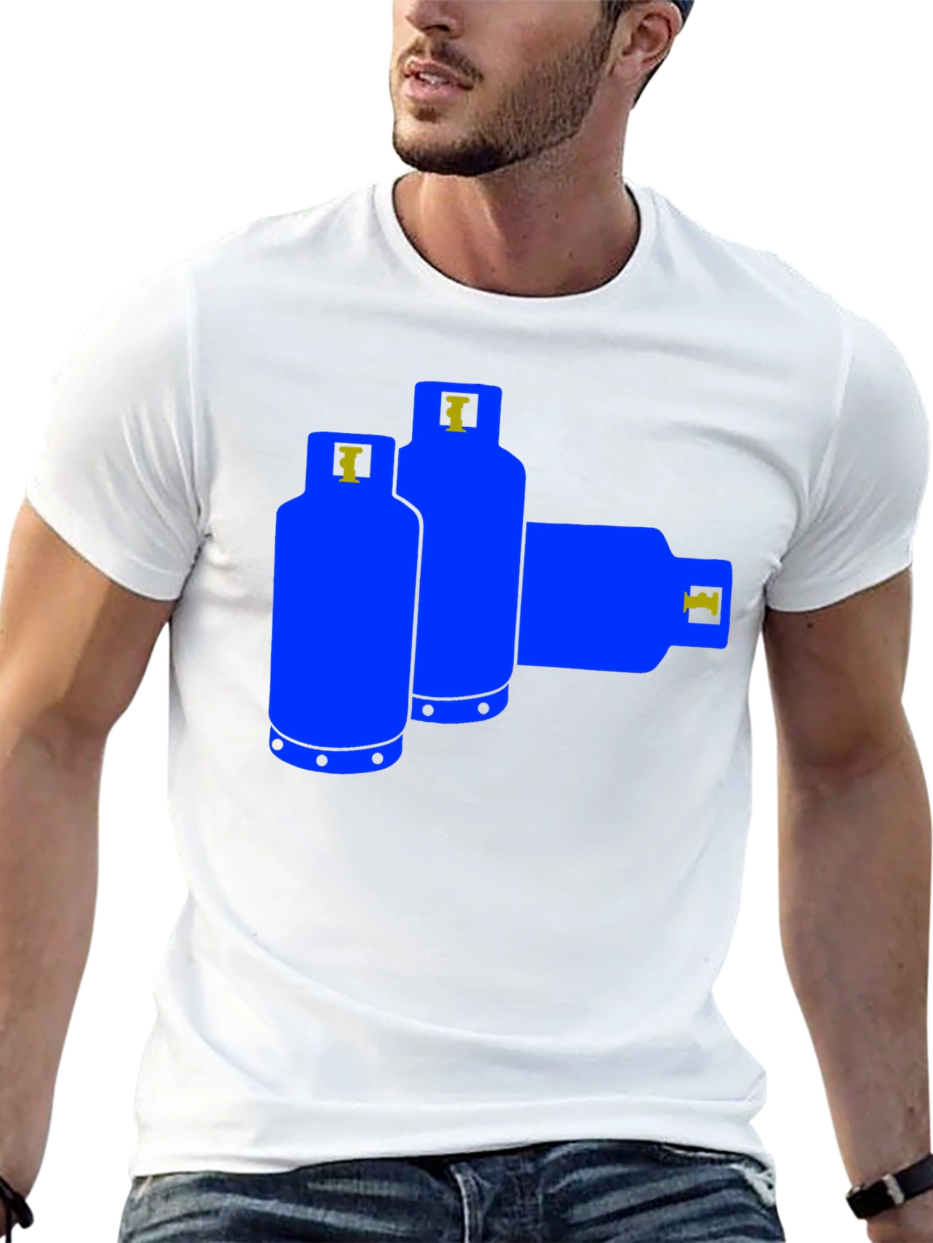 Blue Gas Tank Graphic T-Shirt