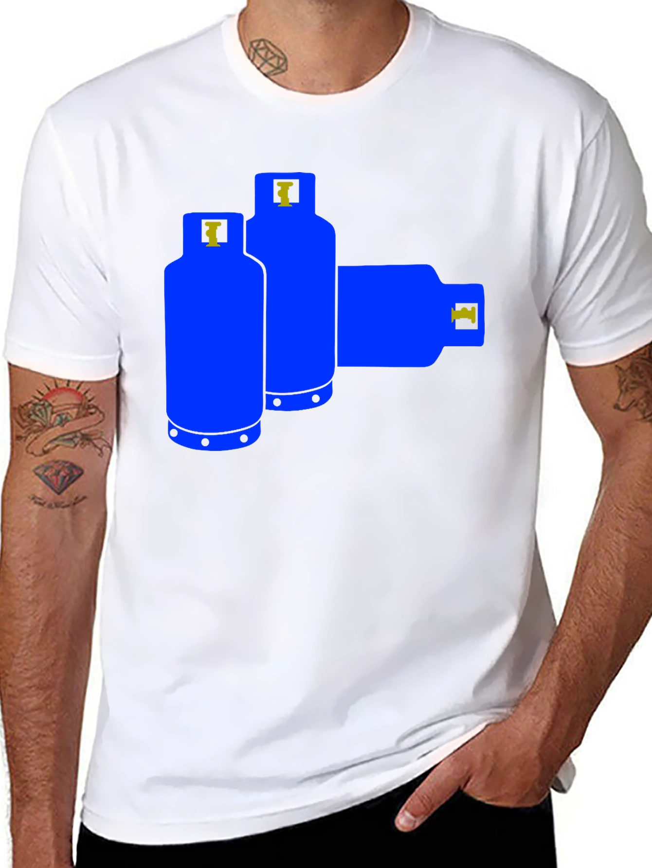 Blue Gas Tank Graphic T-Shirt