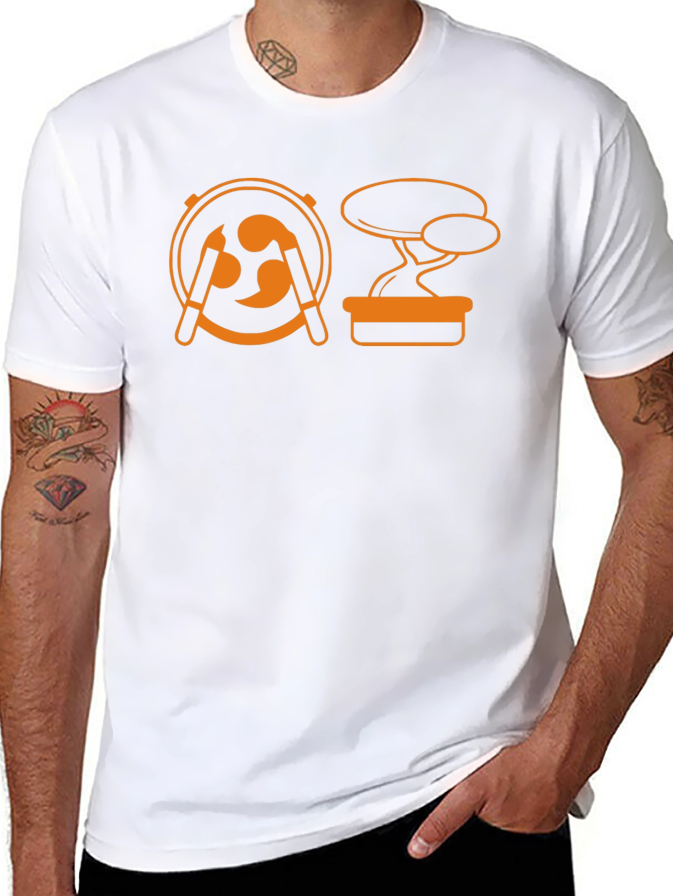 Japanese Art T-Shirt - Drum & Bonsai