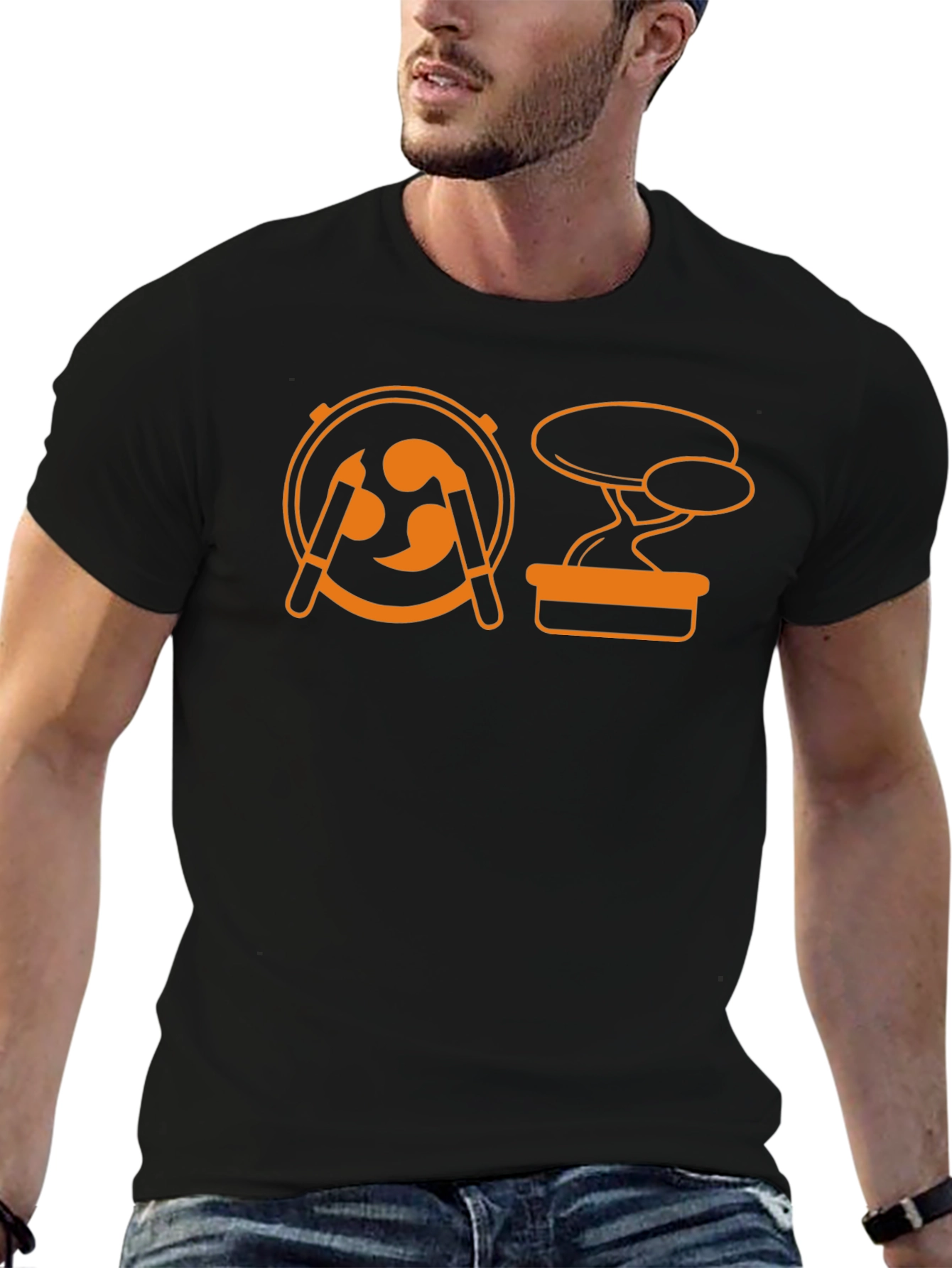 Japanese Art T-Shirt - Drum & Bonsai