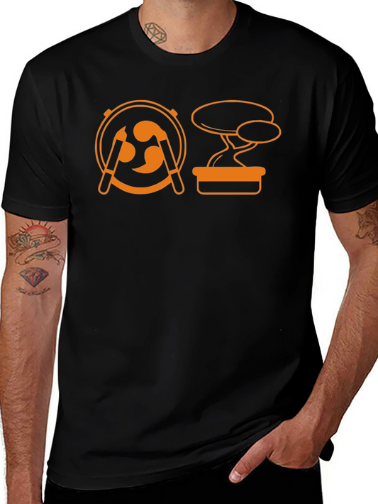 Japanese Art T-Shirt - Drum & Bonsai