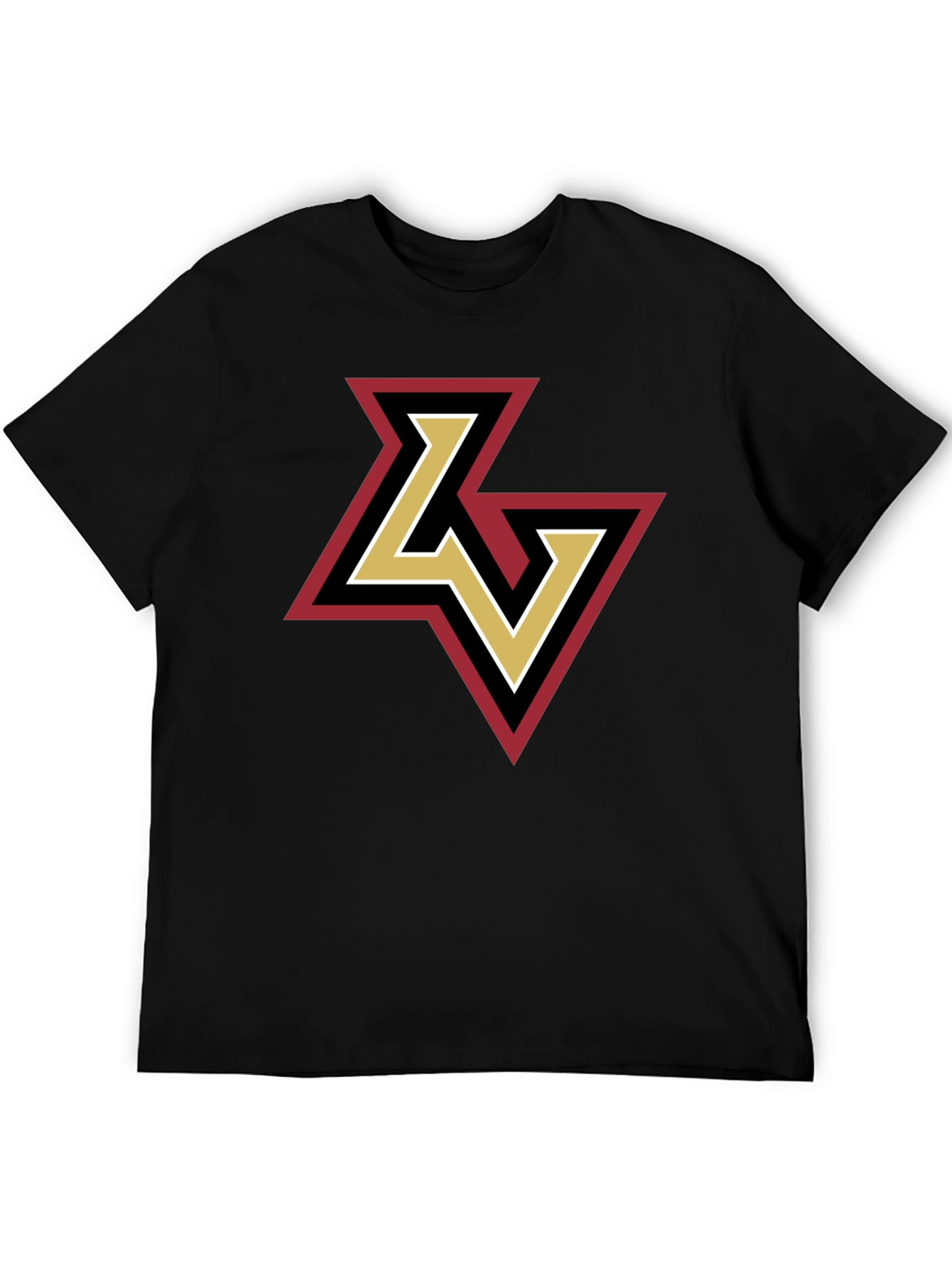 LV Logo Tee - Stylish Black Cotton Graphic T-Shirt