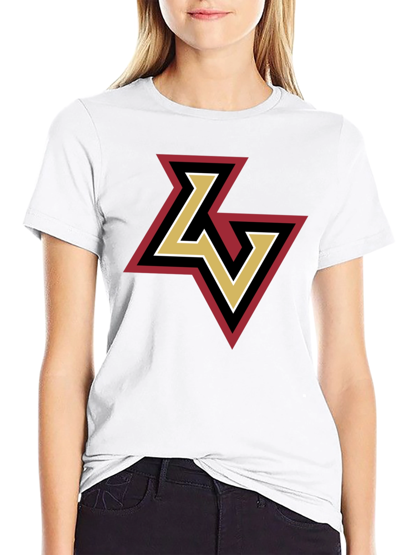 LV Logo Tee - Stylish Black Cotton Graphic T-Shirt