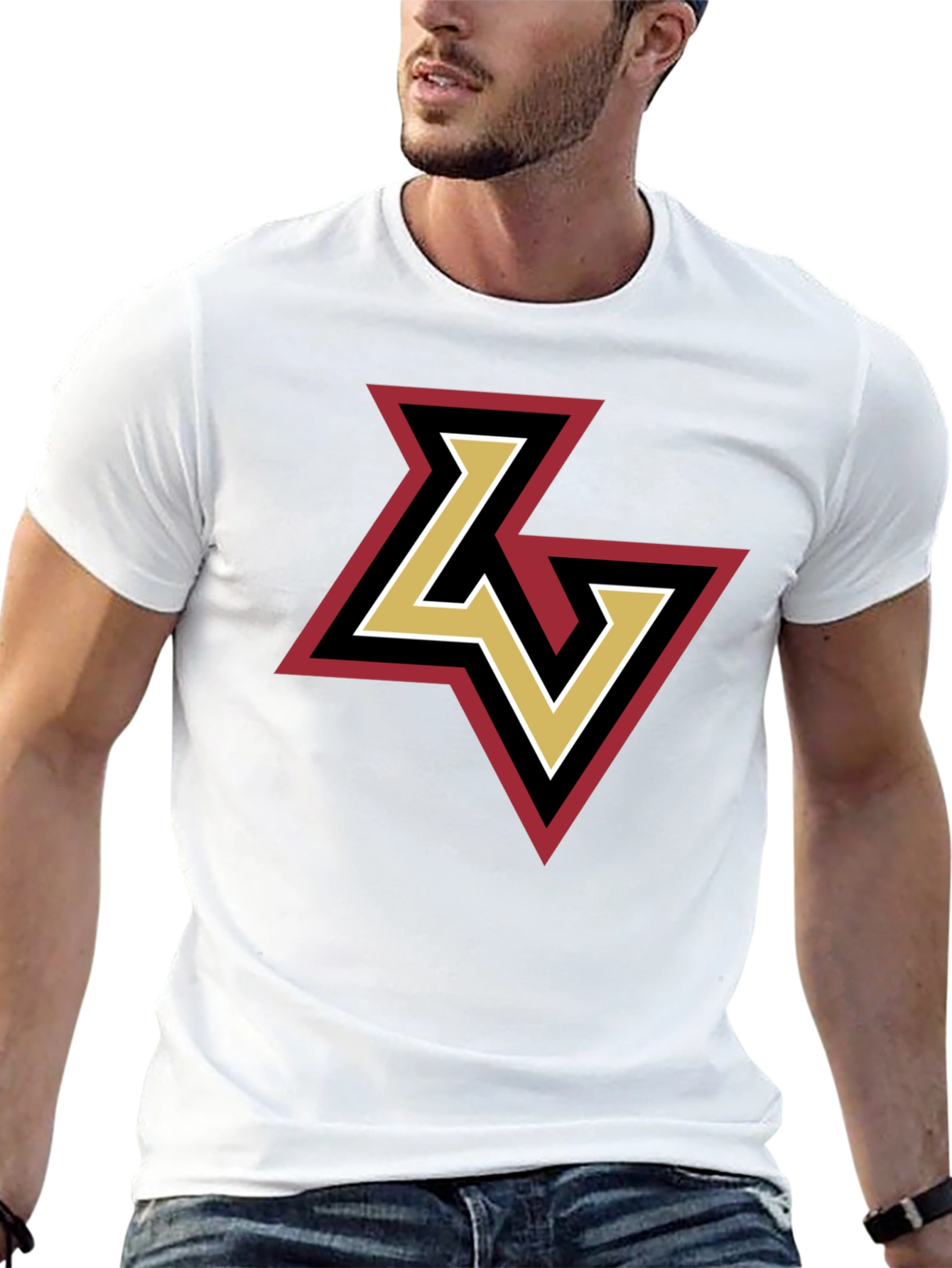 LV Logo Tee - Stylish Black Cotton Graphic T-Shirt